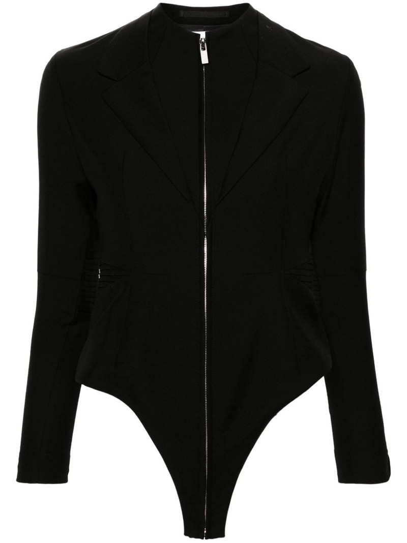 pintuck-detailing tailored bodysuit 1