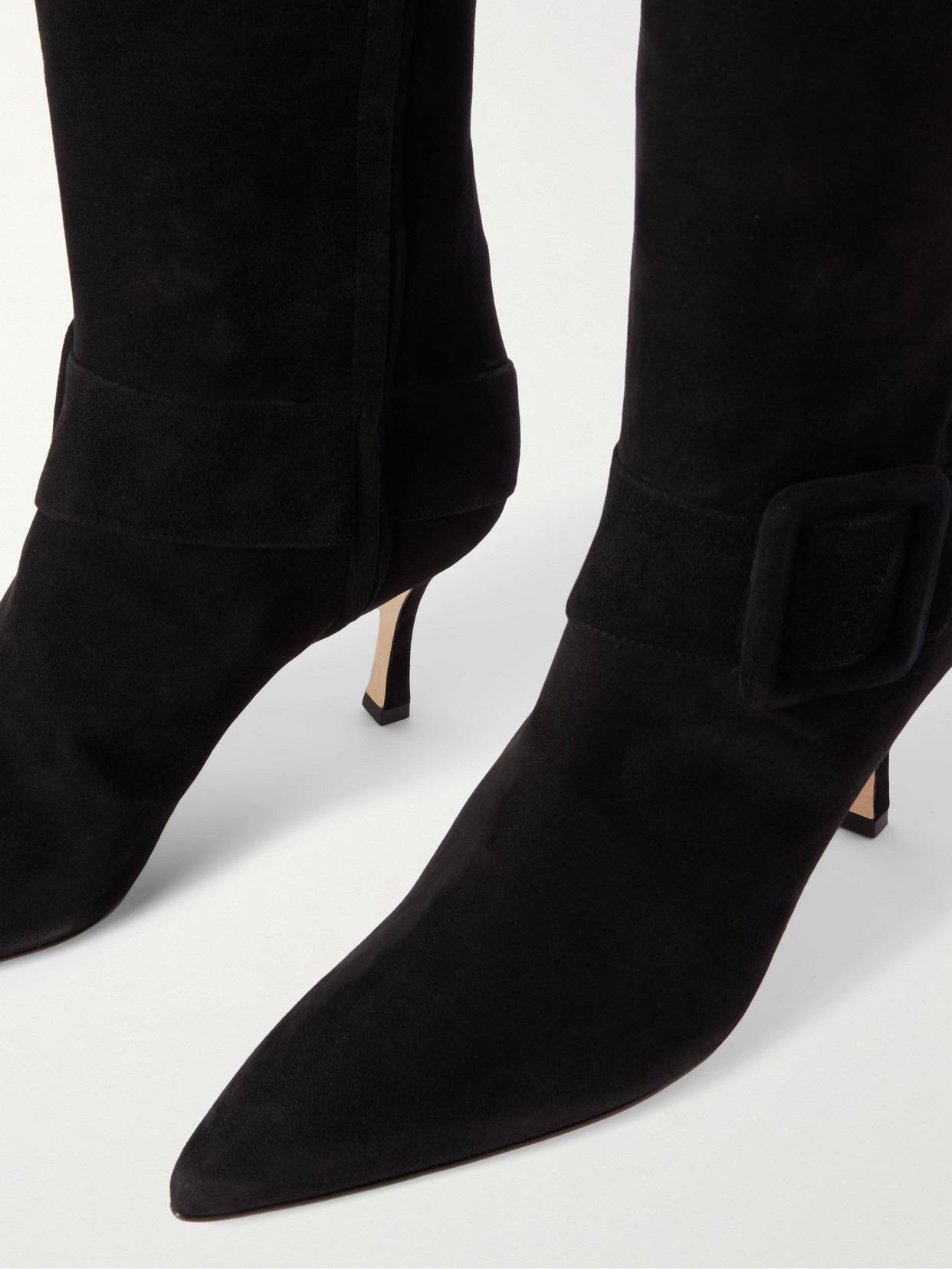 Bayhi 70 Buckle-embellished Suede Knee Boots - 4