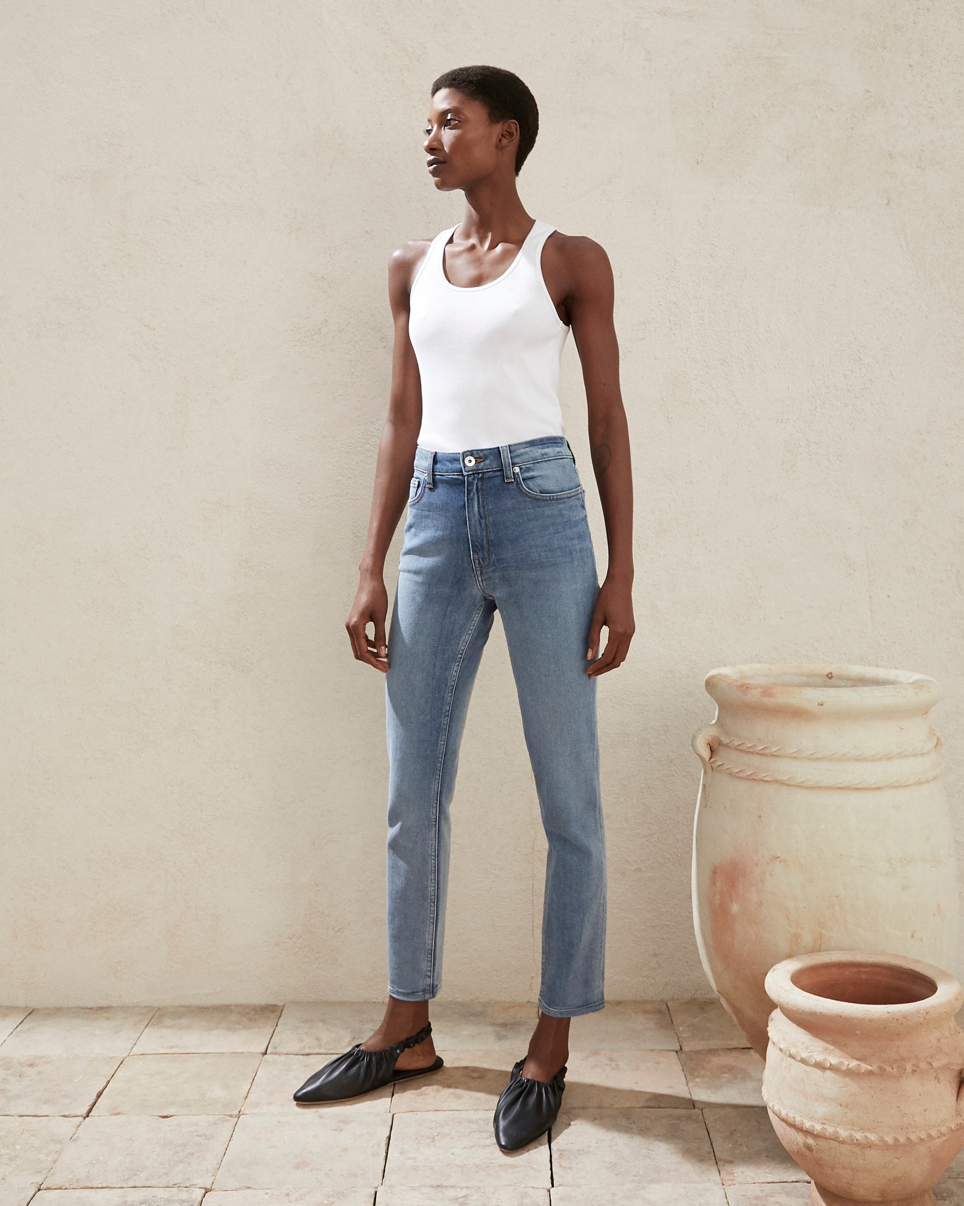 Mid Rise Skinny Jeans - 4