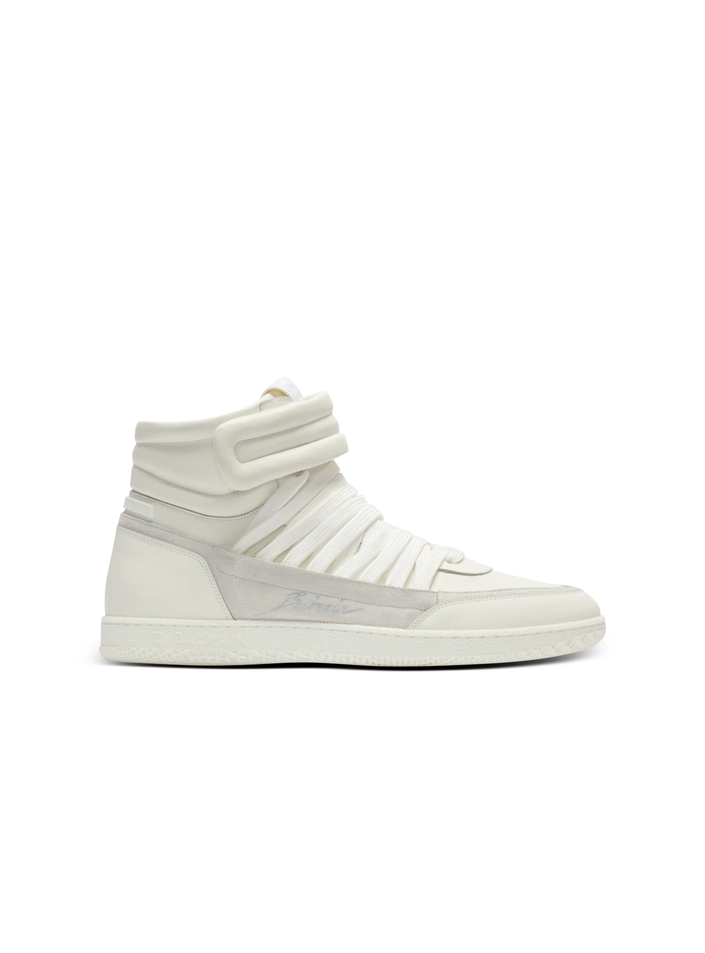 Leather Balmain Swan Mid-Top lace-up trainers - 1