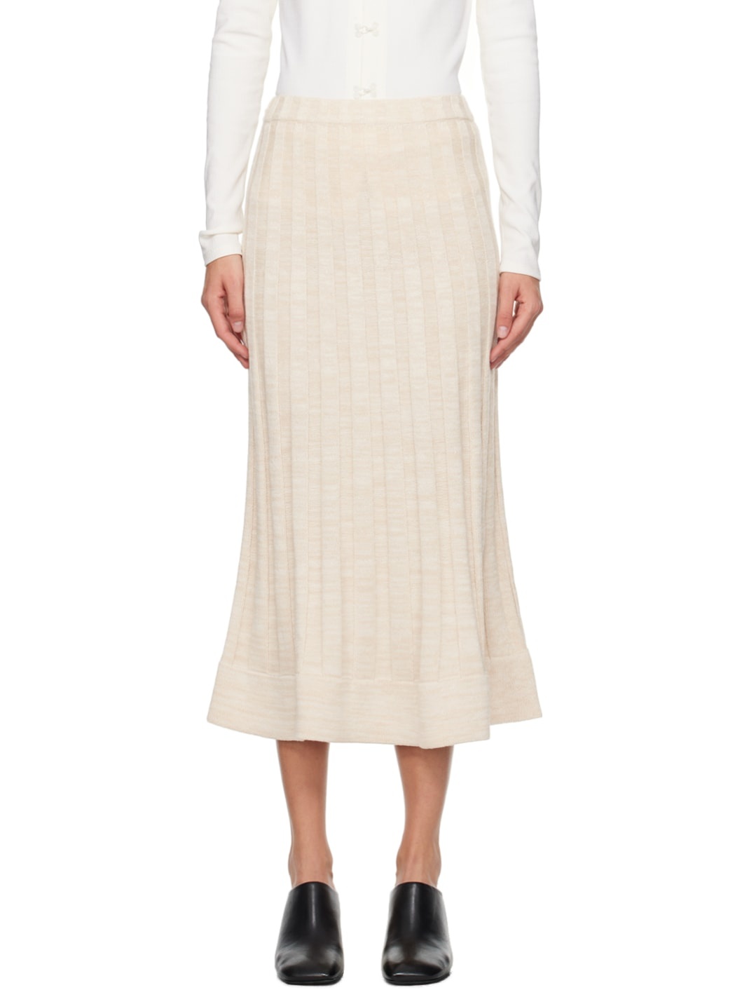 Beige Traveling Midi Skirt - 1