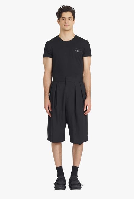 Black wool shorts - 4