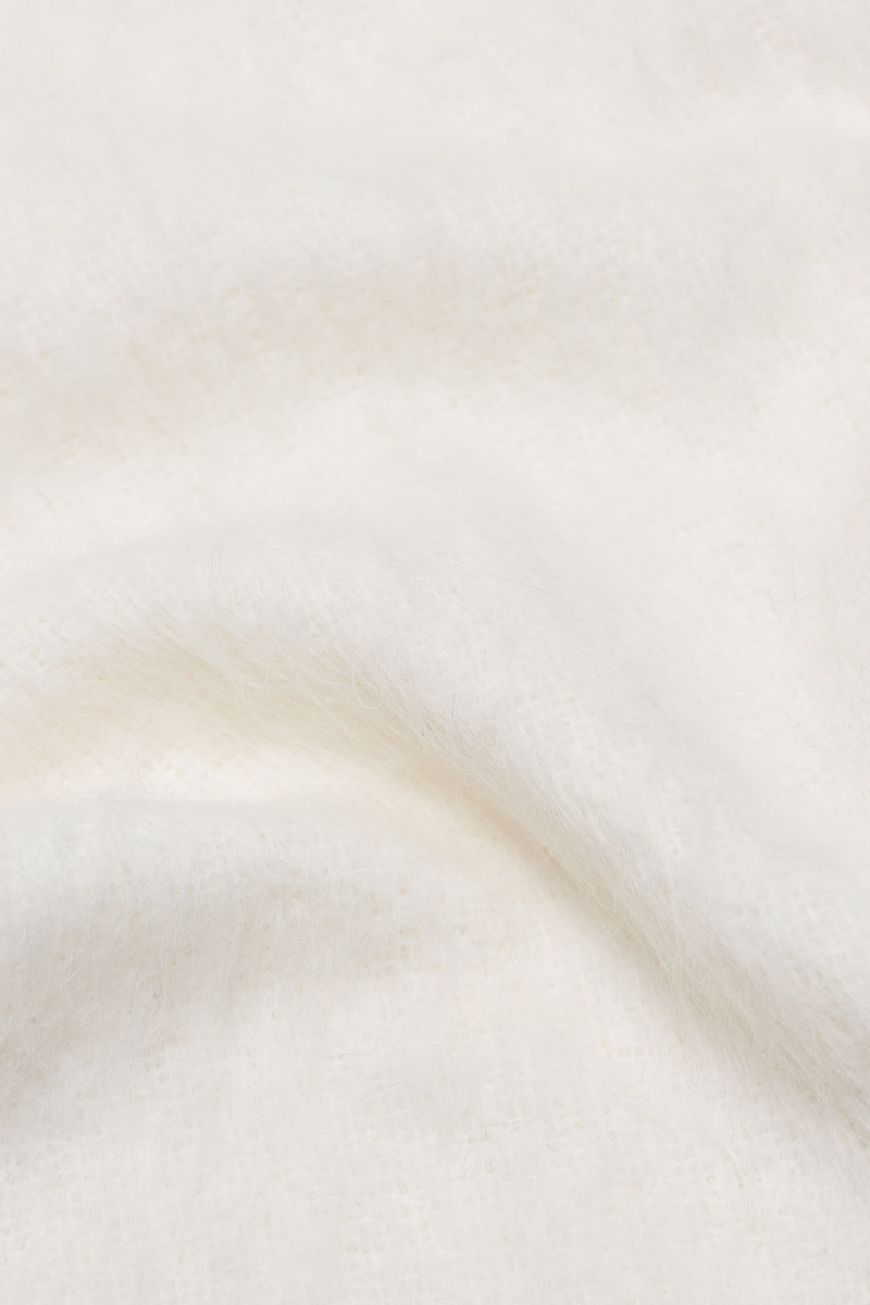 Fringe alpaca scarf - White 5