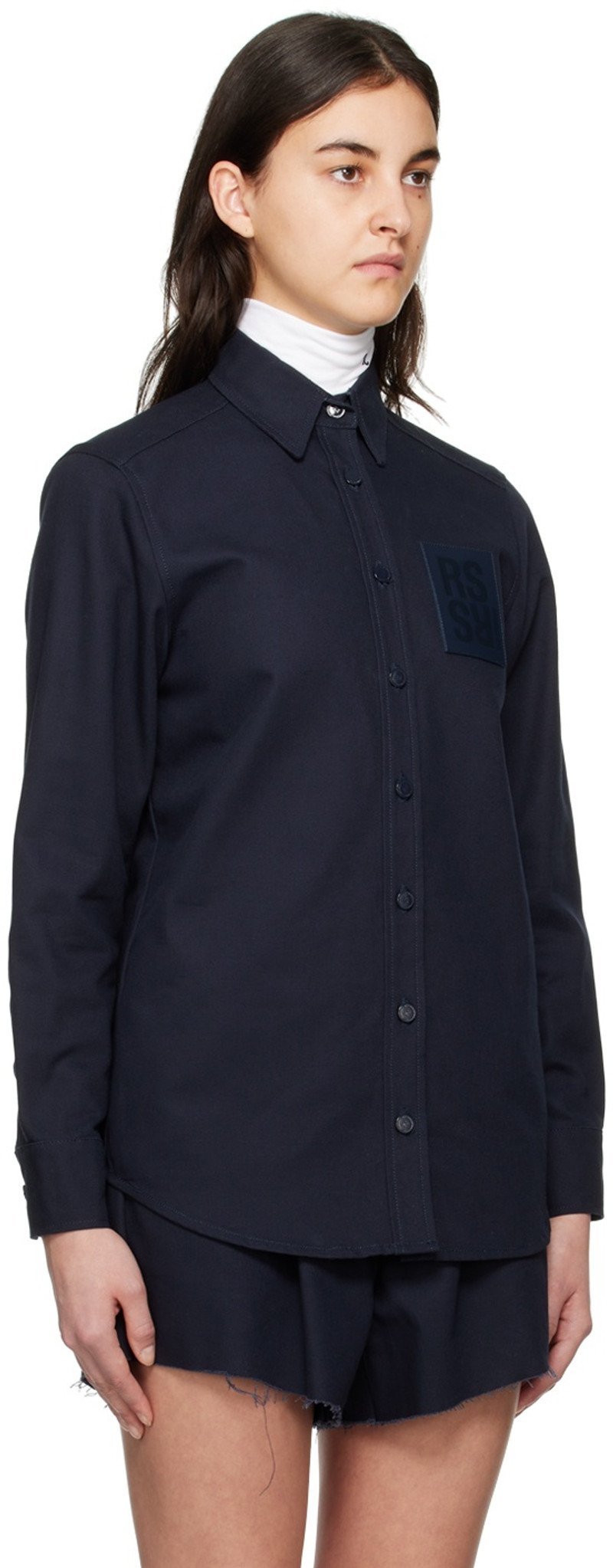 Raf Simons Navy Slim-Fit Shirt outlook