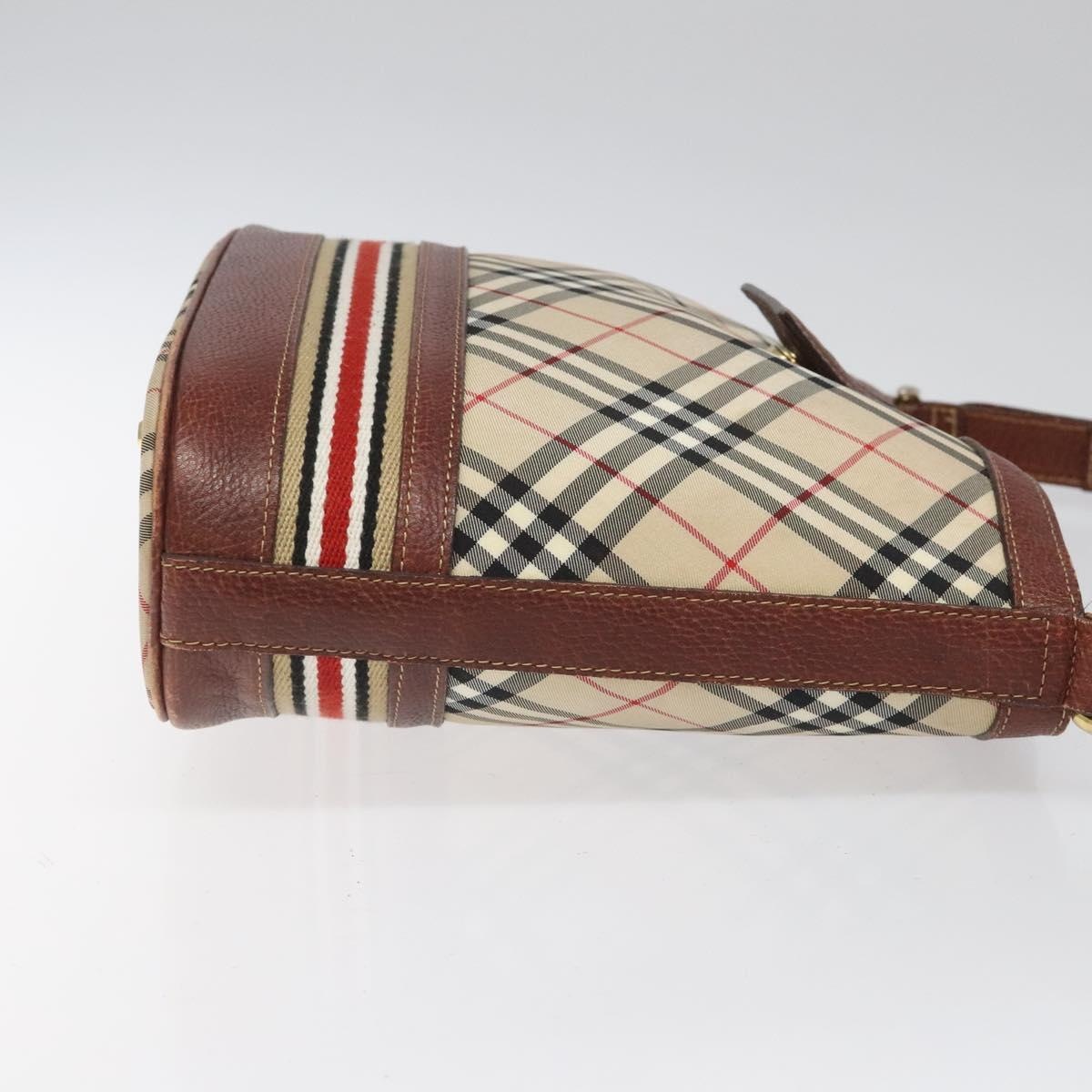 Burberry Nova Check Blue Label Shoulder Bag Nylon Leather Beige - 3