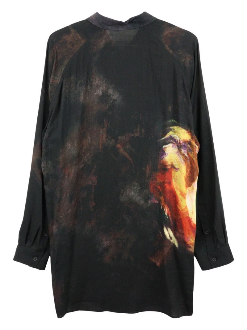 Yohji Yamamoto abstract-print long-sleeved shirt outlook