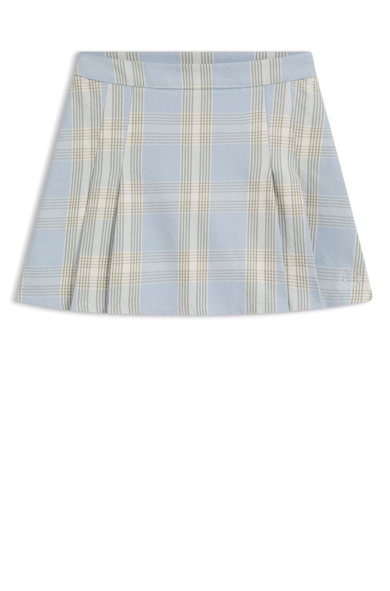 PLEATED MINI SKIRT IN CHECKED COTTON TWILL 1