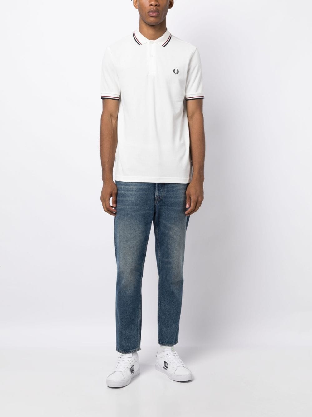 contrast-trim cotton polo shirt - 2