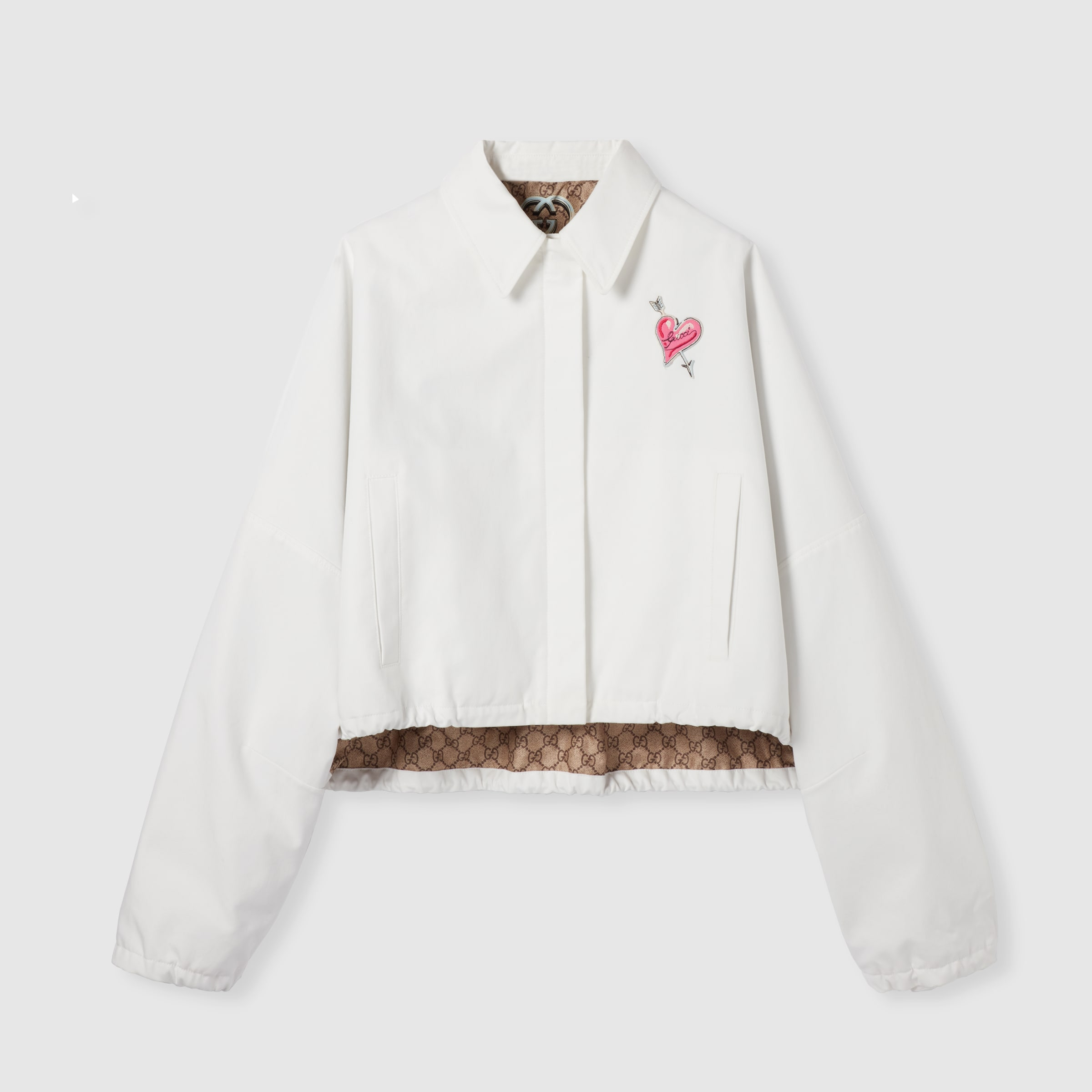 Cotton canvas jacket with patch - 1