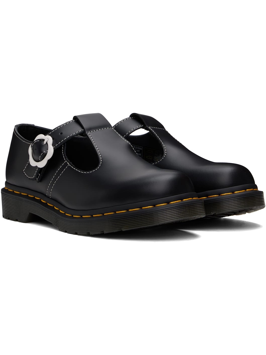 Black Polley Flower Loafers - 4