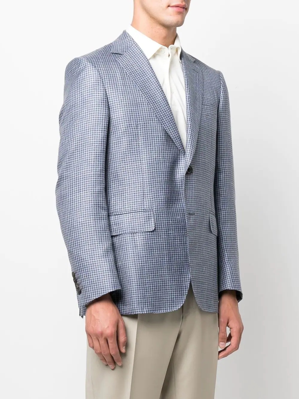 houndstooth-pattern single-breasted blazer - 3