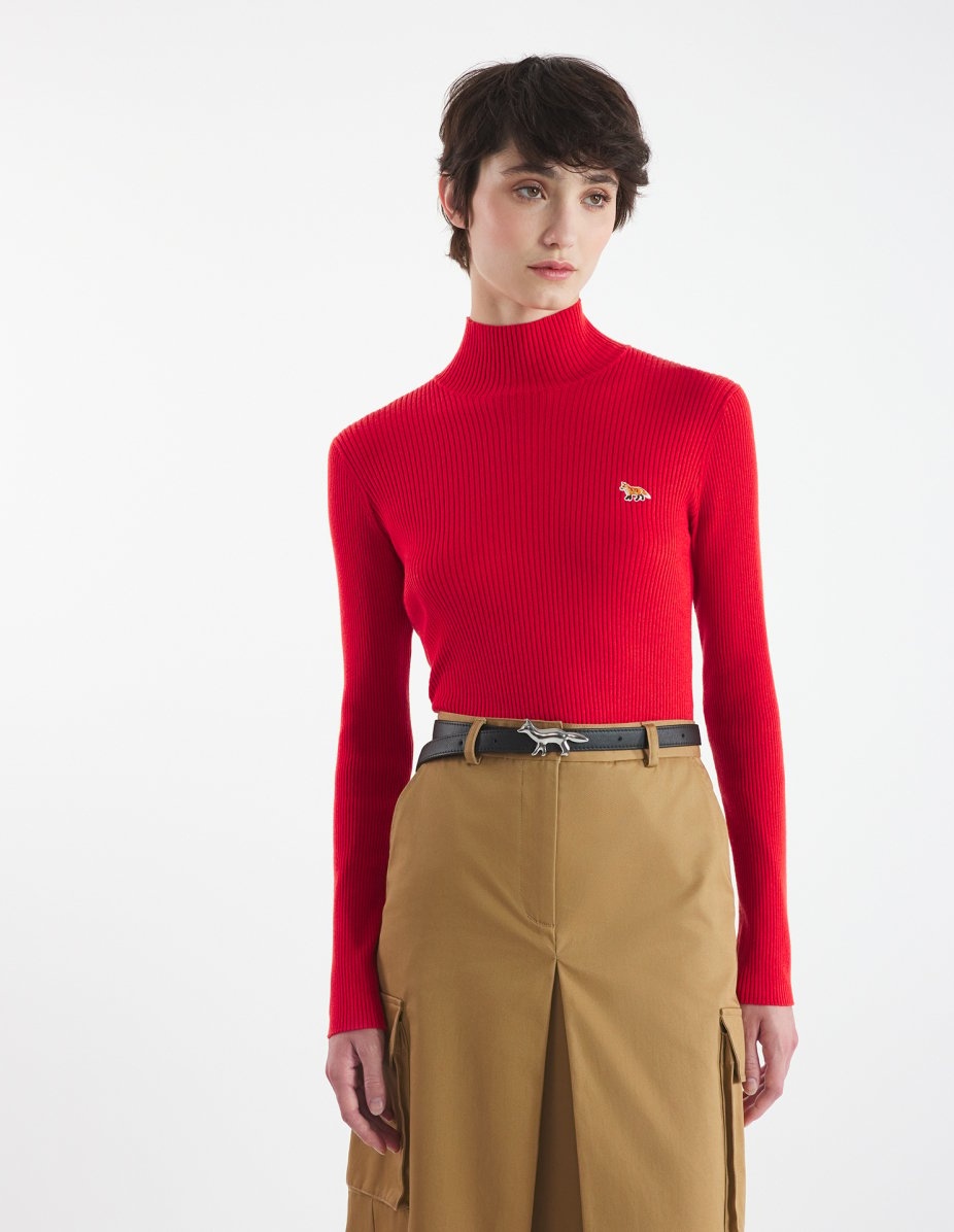 BABY FOX PATCH FINE RIBBED TURTLENECK - 3