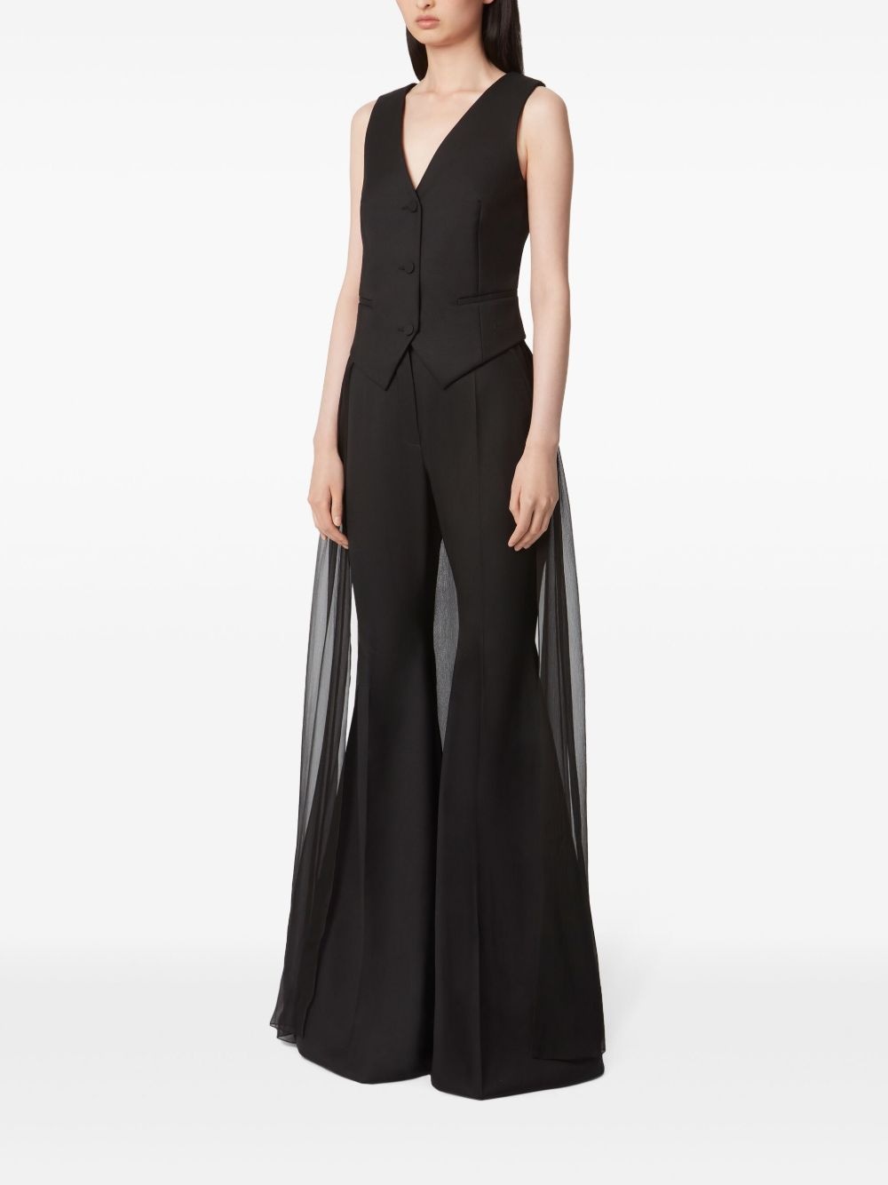 wool gabardine flared trousers - 3