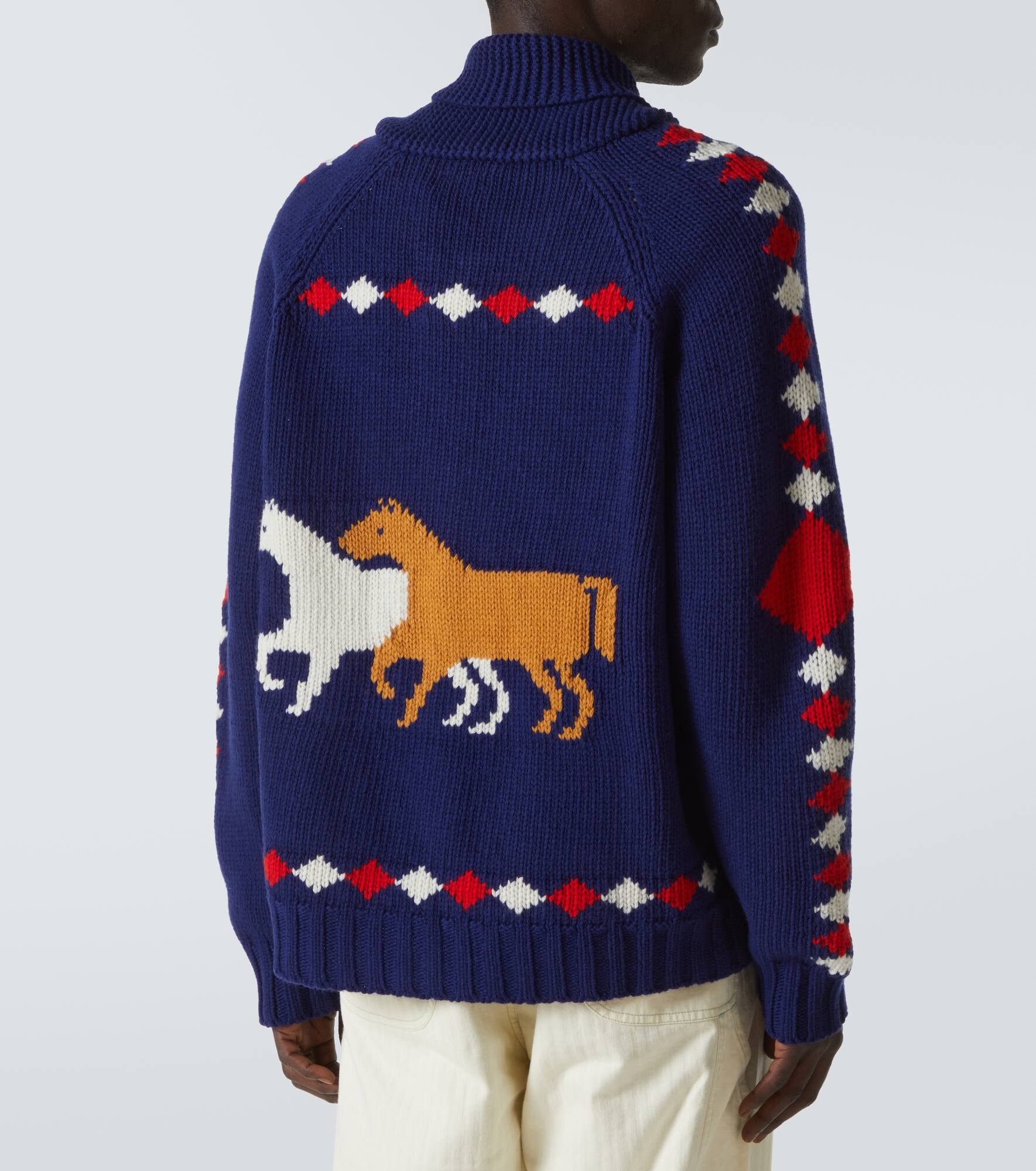 Diamond Corral wool zip-up cardigan - 4