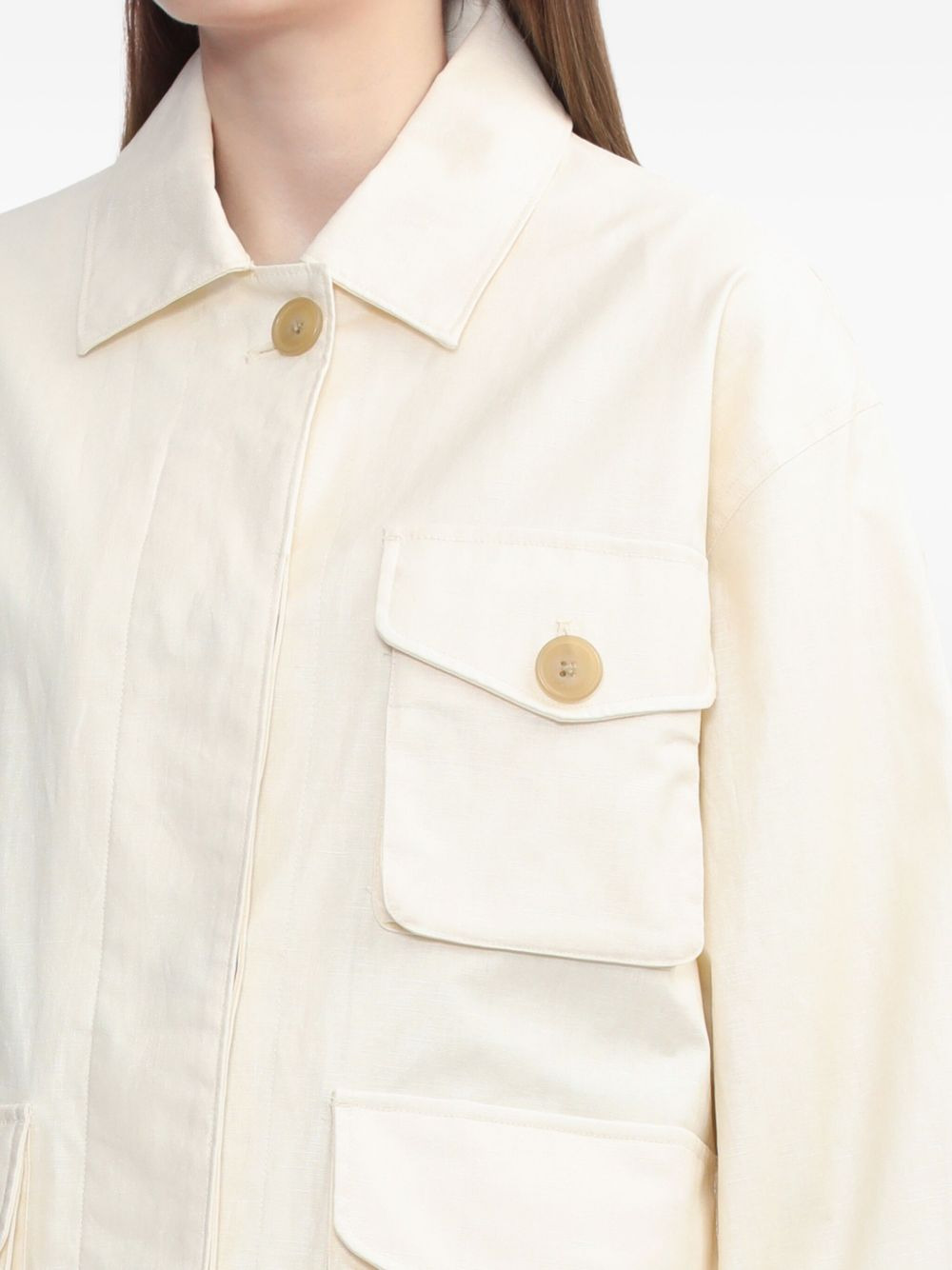 button-fastening pocket jacket - 4