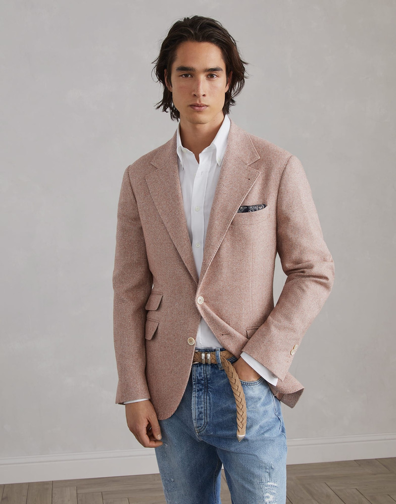 펑크 모직, 실크 및 캐시미어 안락 chevron deconstructed Cavallo blazer 1
