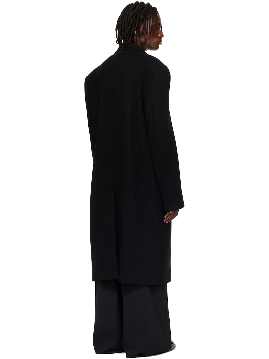 Black Melton Overcoat - 3