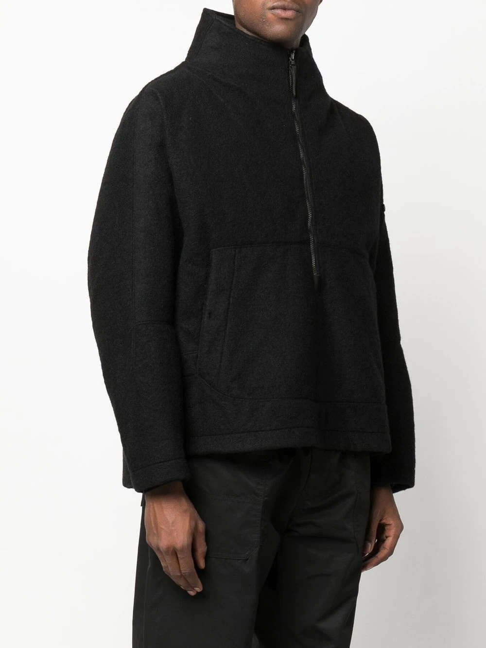high neck cotton zip-up jacket - 3