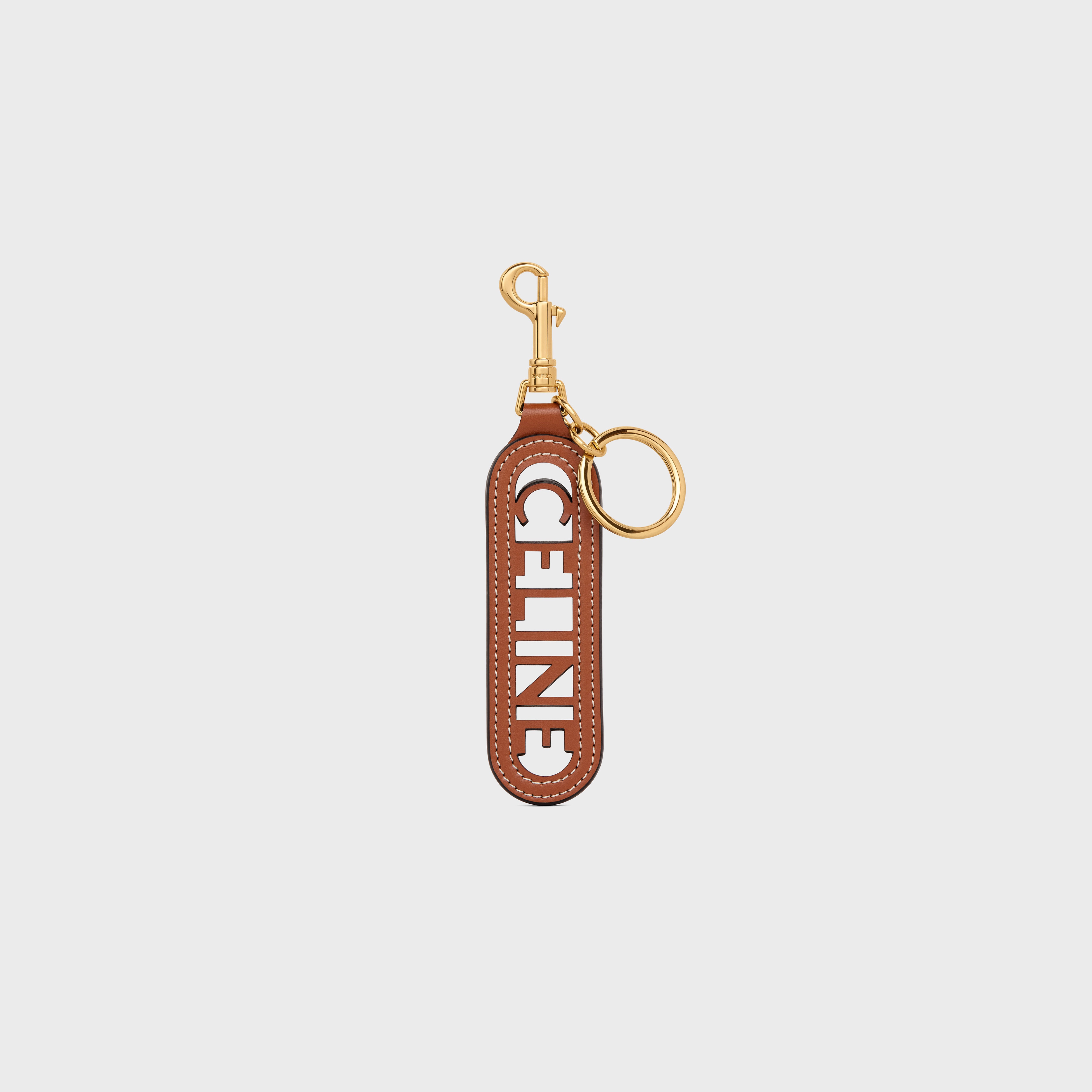 PERFORATED CELINE KEYRING CHARM IN SMOOTH CALFSKIN - 1