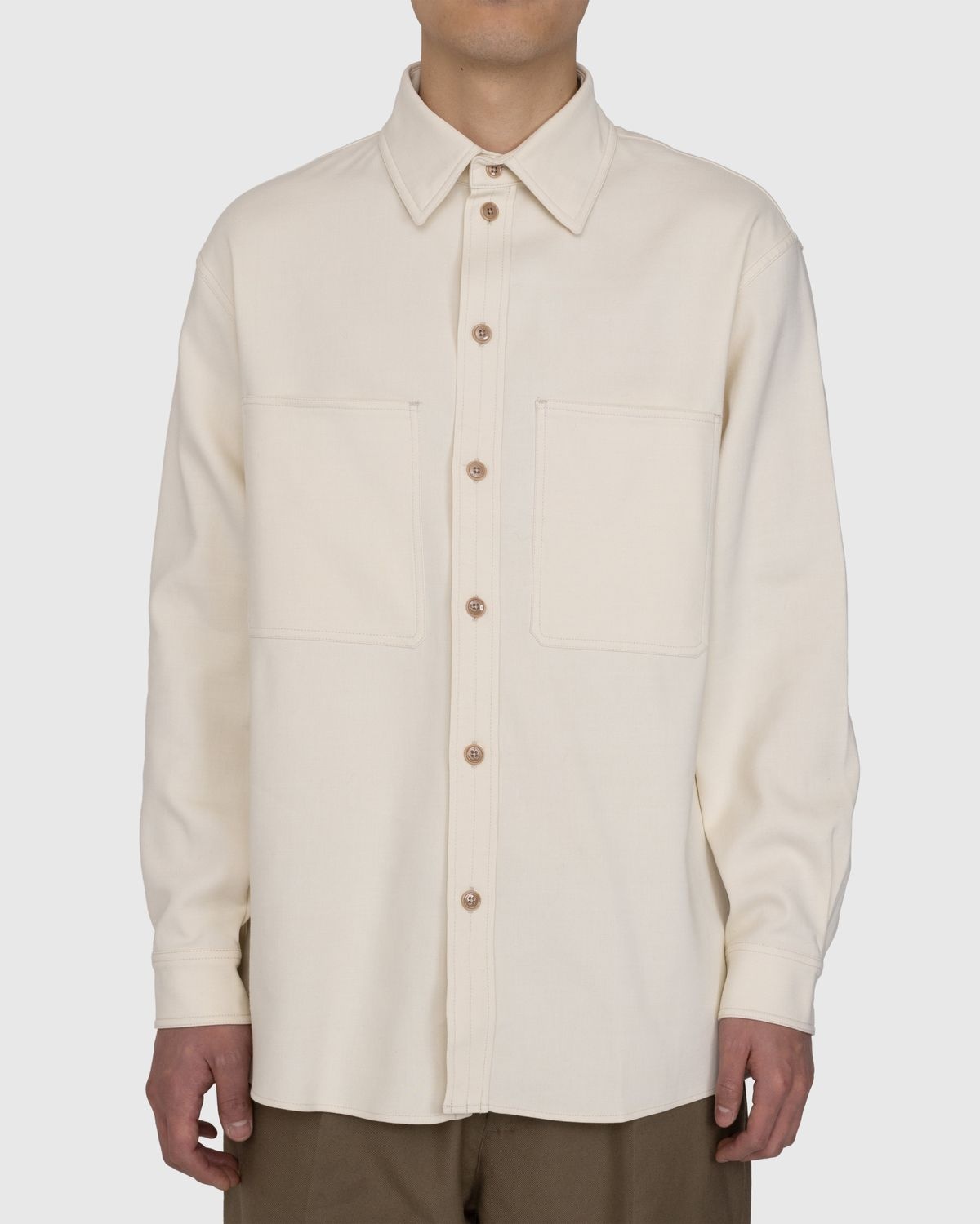 Lemaire – Wool Blend Shirt Beige - 2