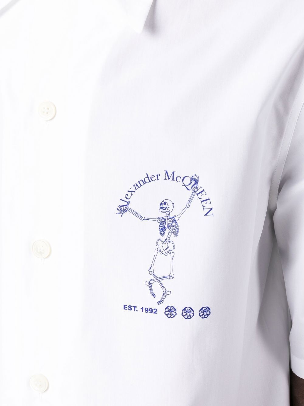 skeleton print cotton shirt - 5