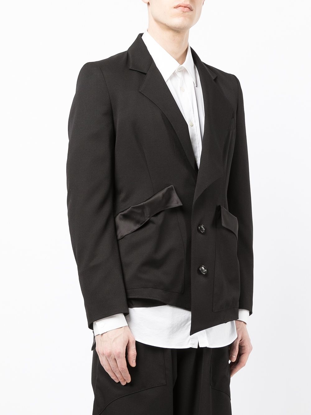 asymmetric single-breasted blazer - 3