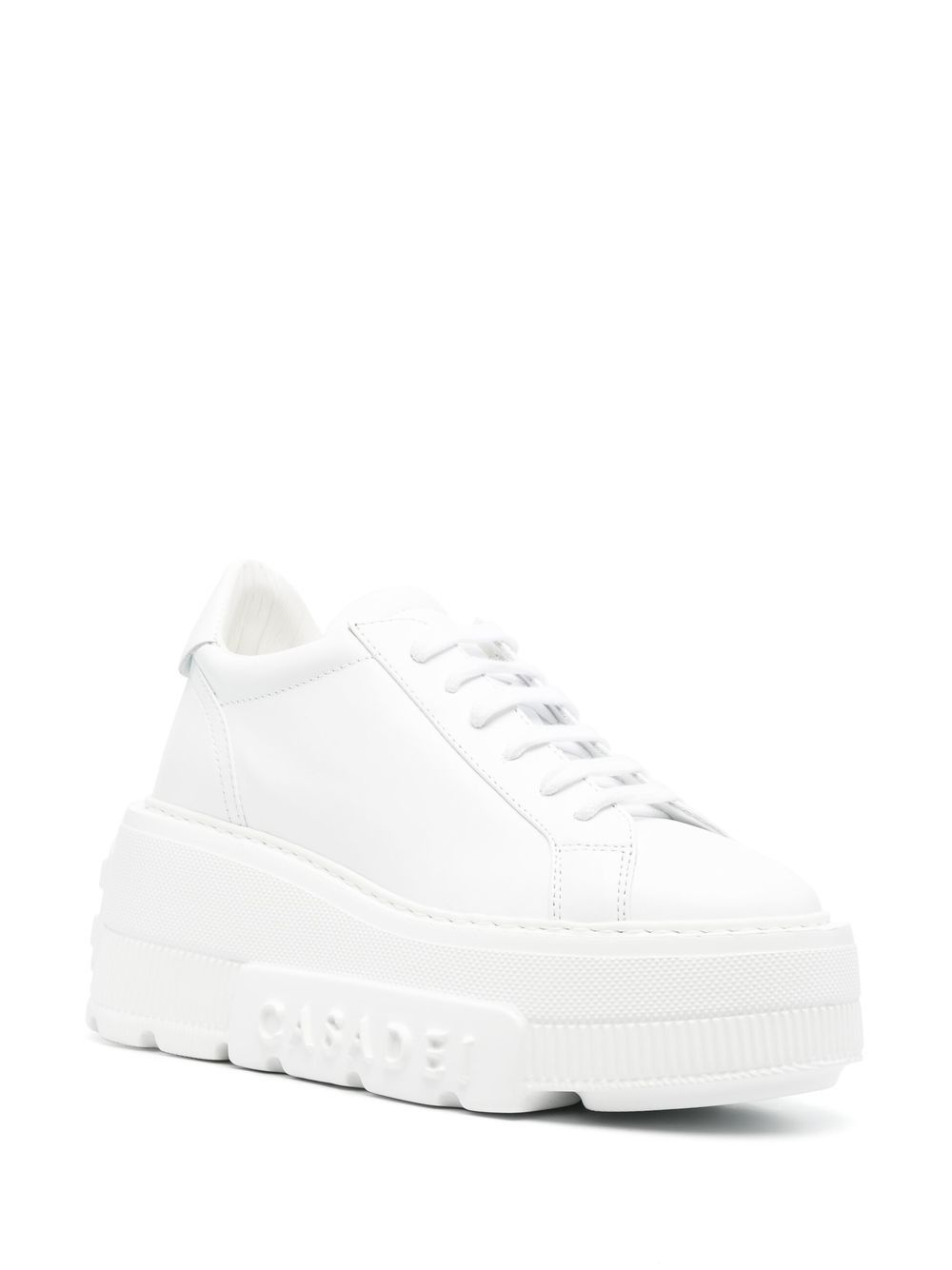 chunky sole leather sneakers - 2