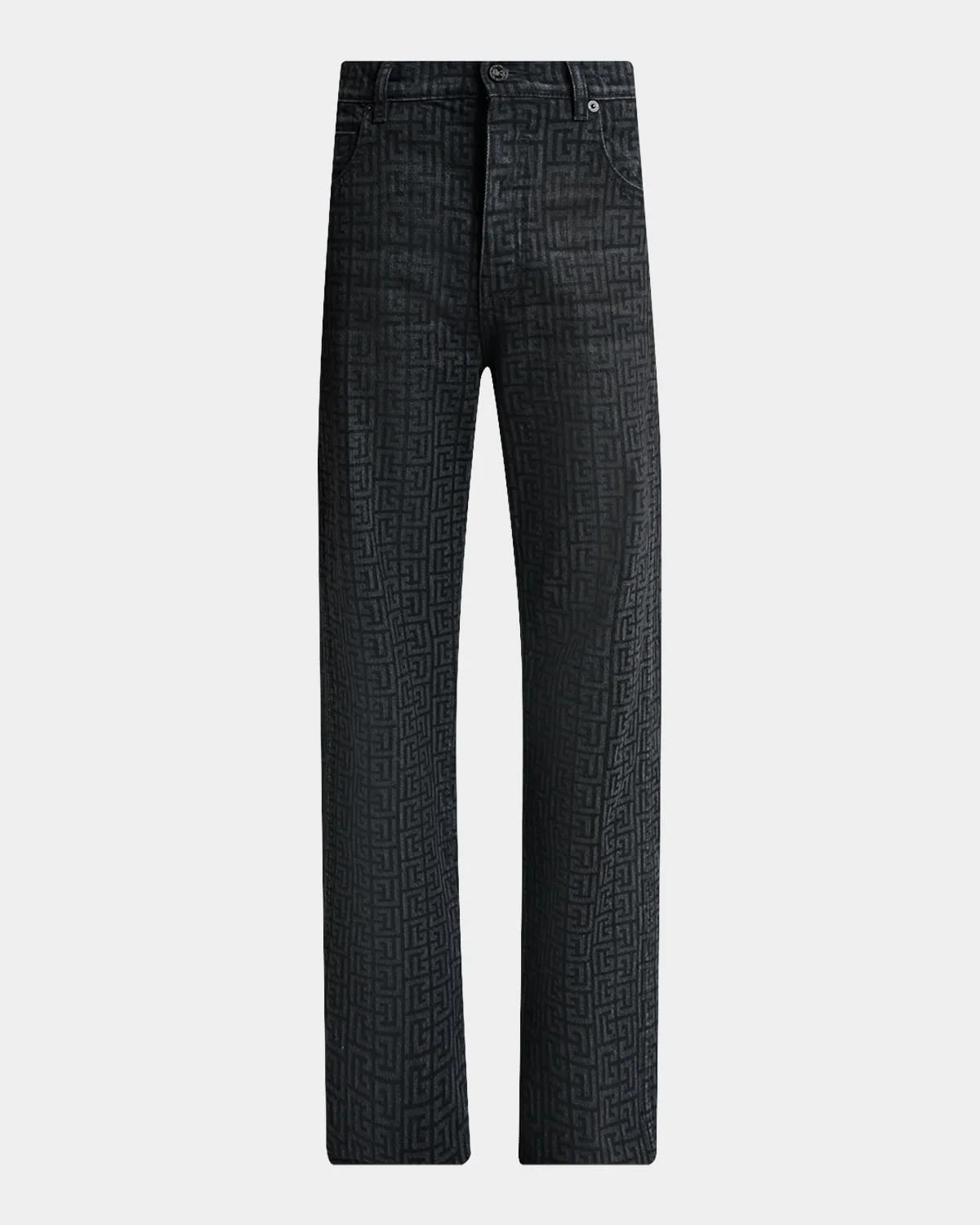 Men's Loose-Fit Monogram Denim Jeans - 1