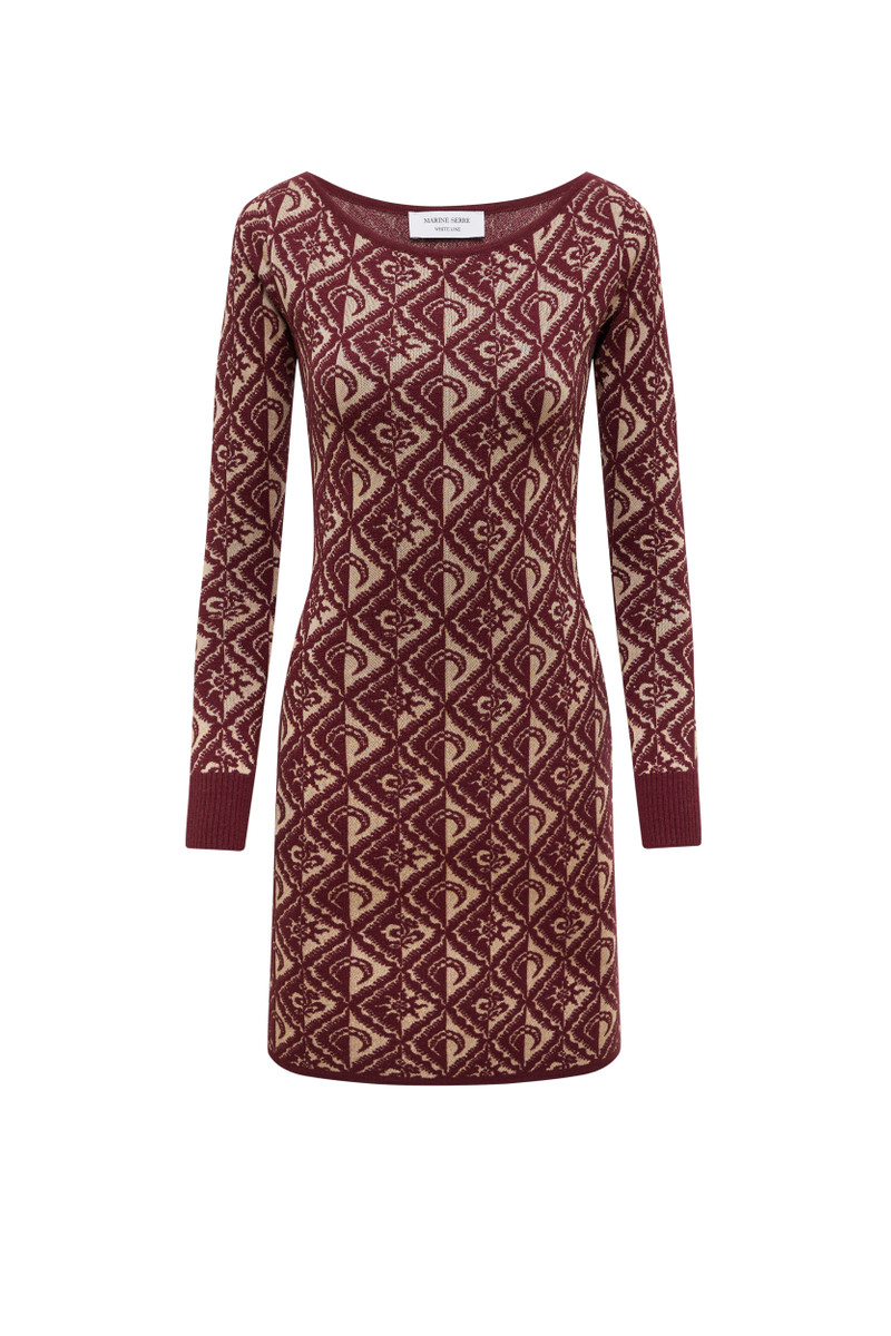 Moon Diamant Knit Jacquard Mini Dress - 1