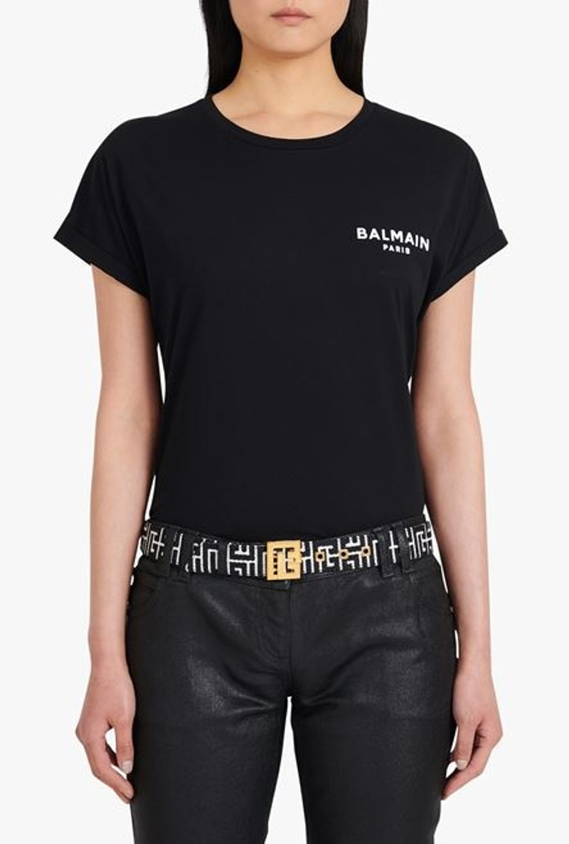 Balmain Bicolor white and black jacquard PB Belt belt outlook