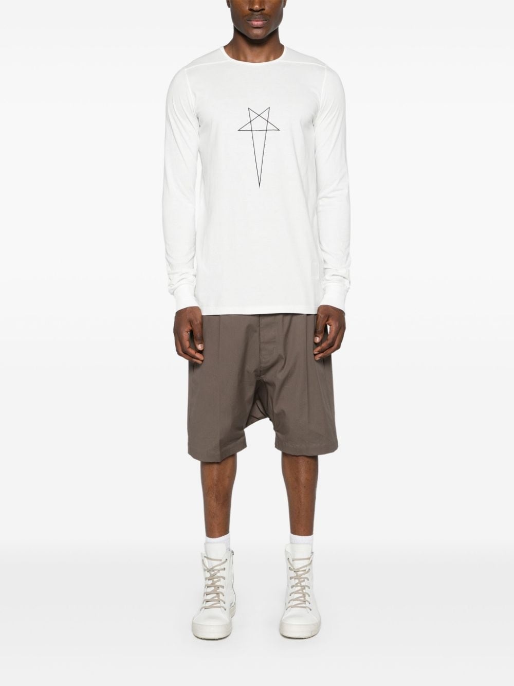 Level pentagram-print organic cotton T-shirt - 2