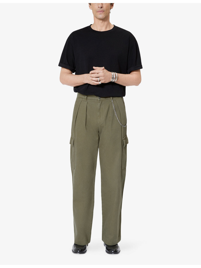 The Kooples Chain-Embellished Cargo-Pocket Cotton Trousers outlook