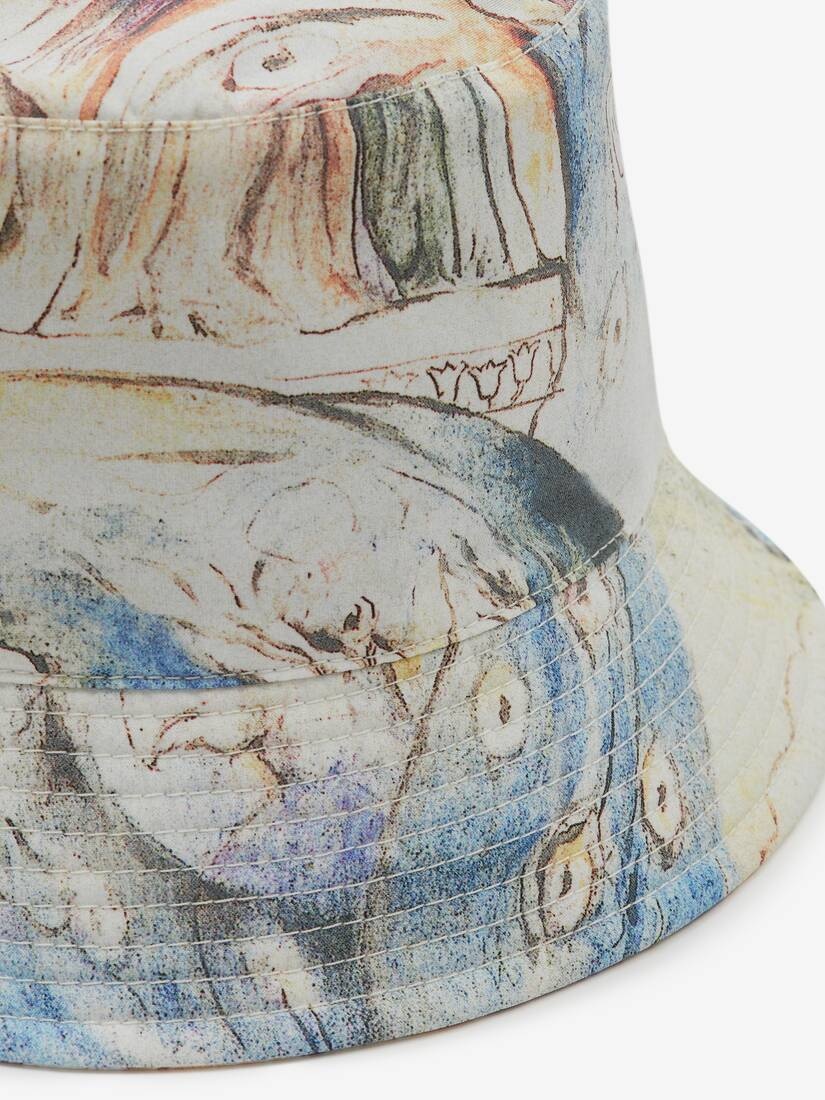 Blake Illustration Dante Bucket Hat in Ivory/sky Blue - 4