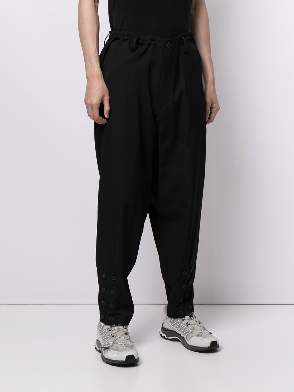 dropped crotch wool trousers - 3