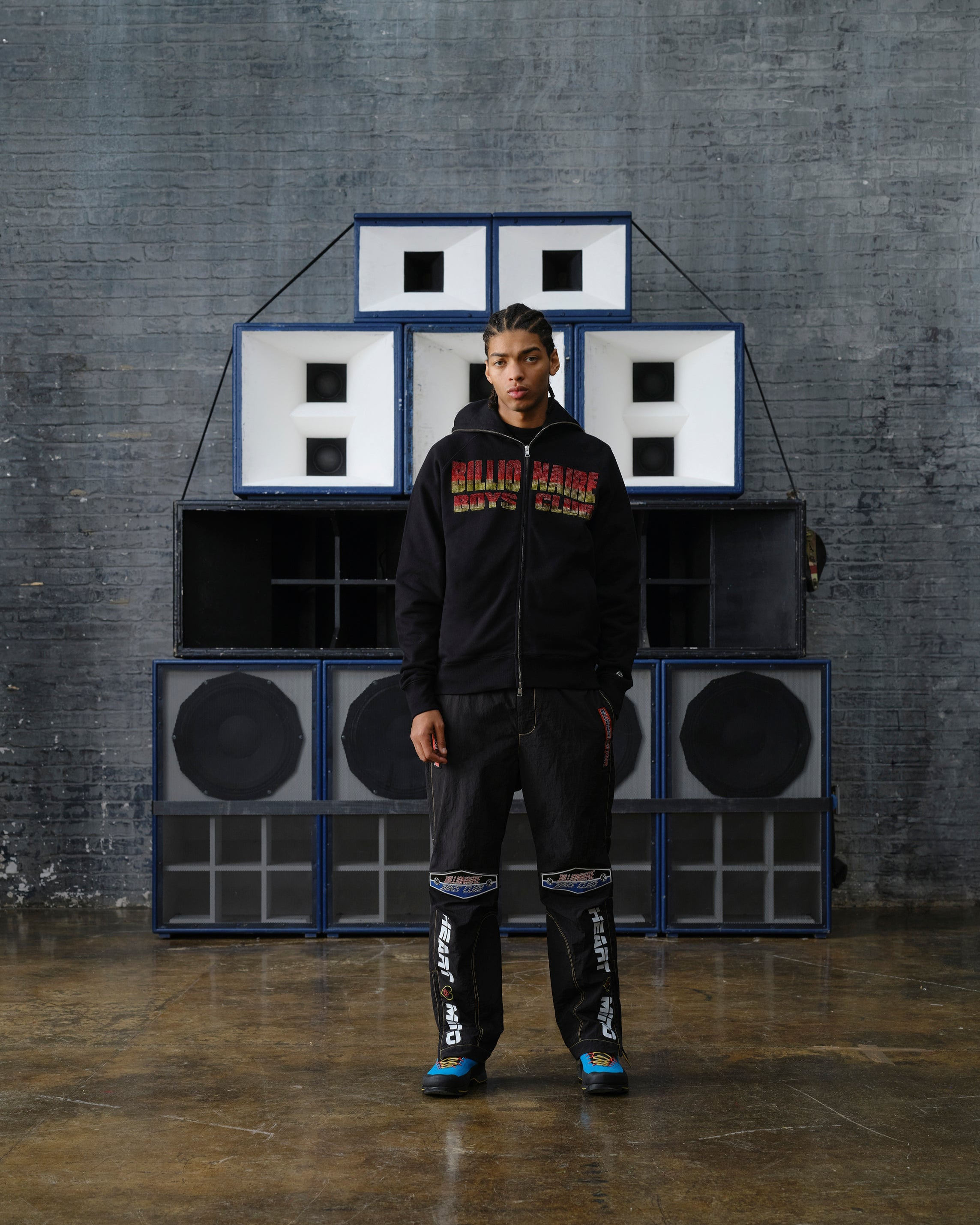 STRAIGHT LOGO GRADIENT DIAMONTE POPOVER HOOD - 2