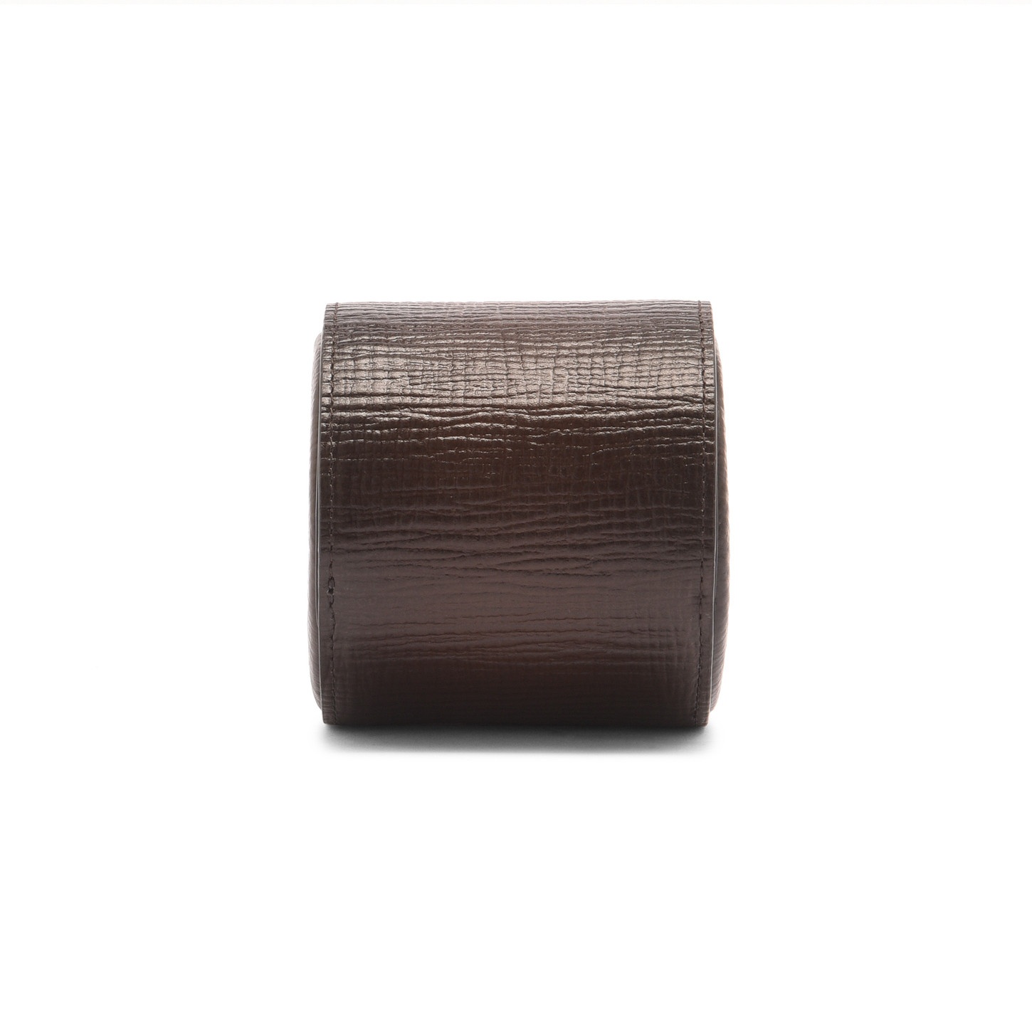 Brown printed leather small watch case - 2