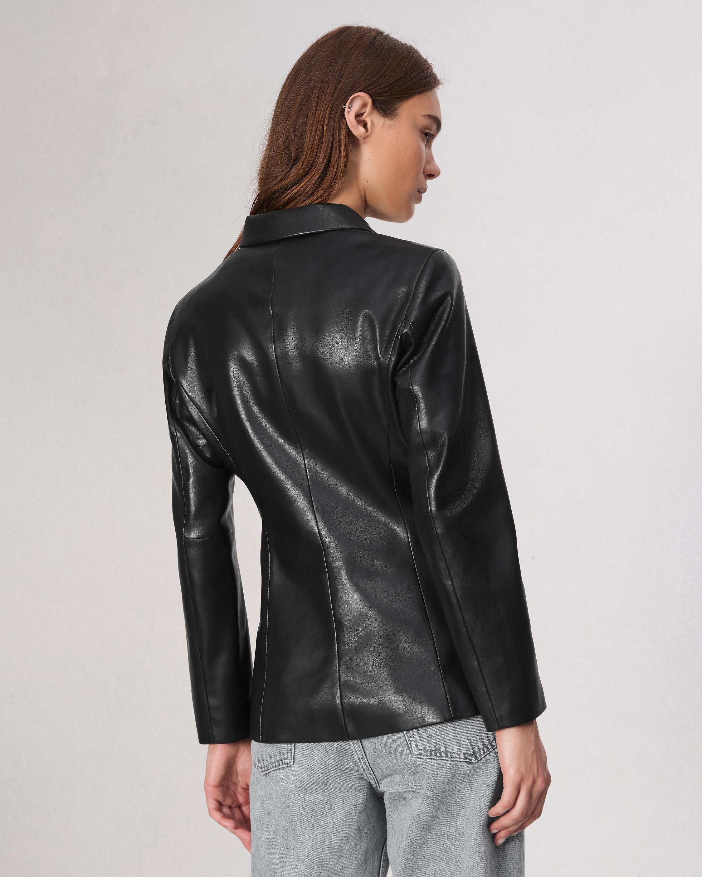 Drew Faux Leather Blazer - 5