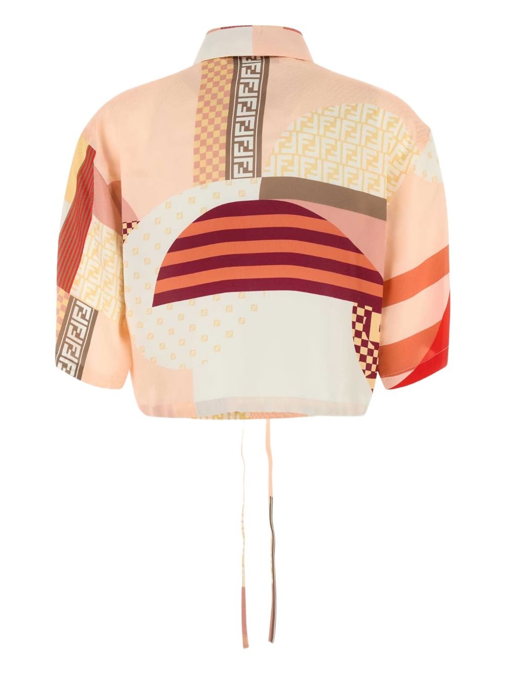 graphic-print cropped shirt - 2