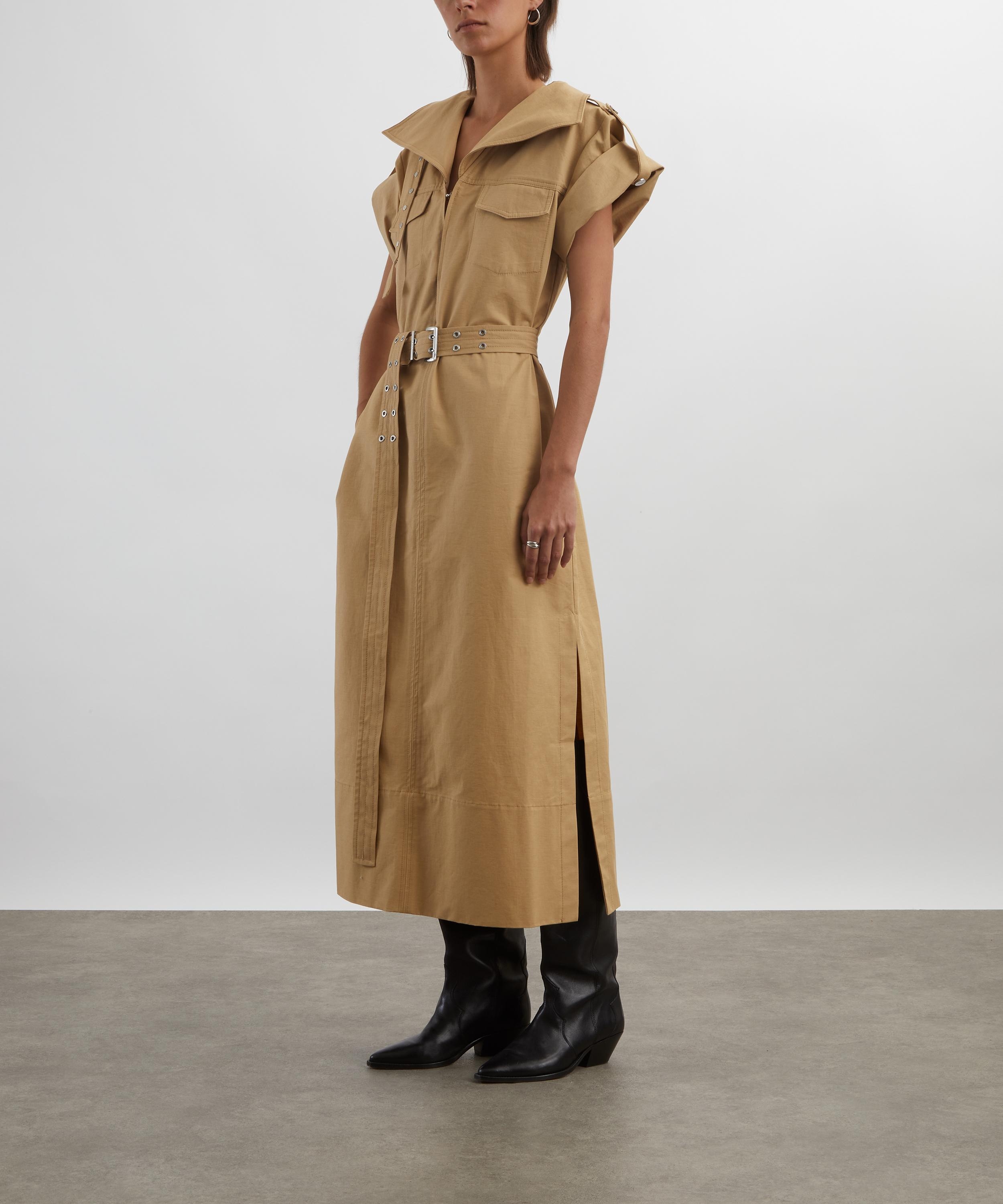 Beige Stretch Cotton Dress - 2