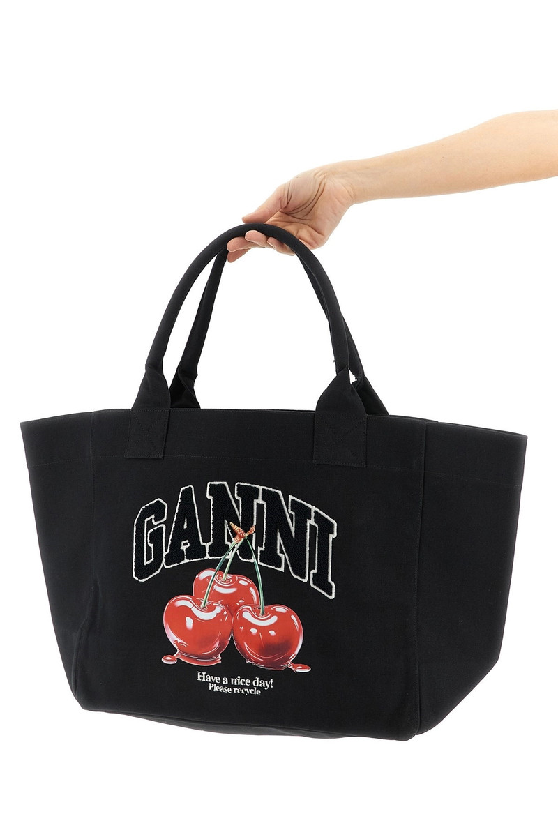 GANNI 'Black Medium Cherry Tote' shopping bag outlook