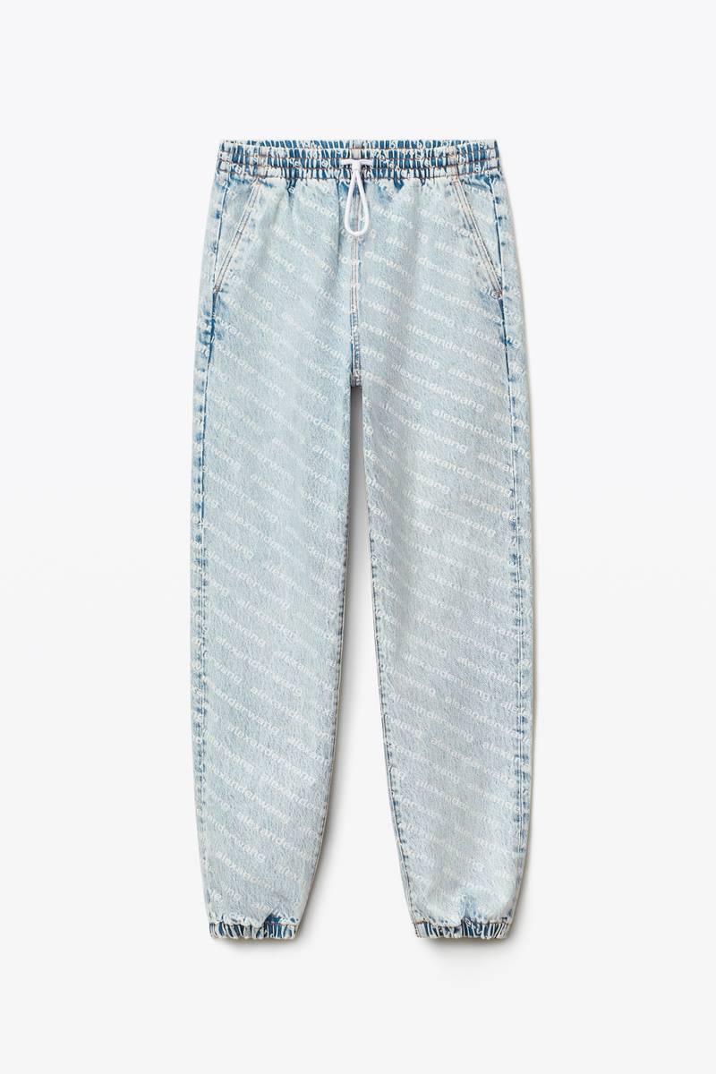 LOGO PRINT JOGGER IN DENIM 1