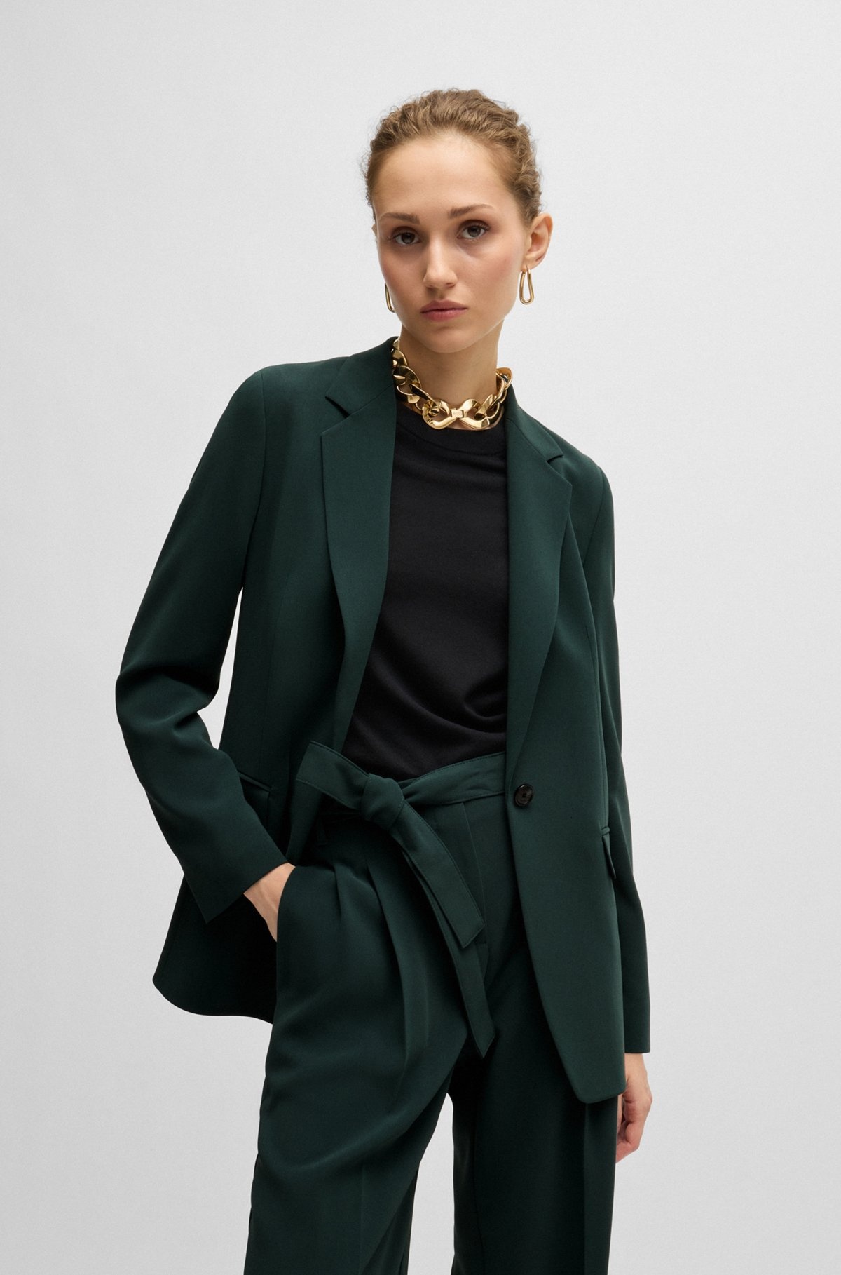 REGULAR-FIT JACKET IN CREASE-RESISTANT CREPE - 2