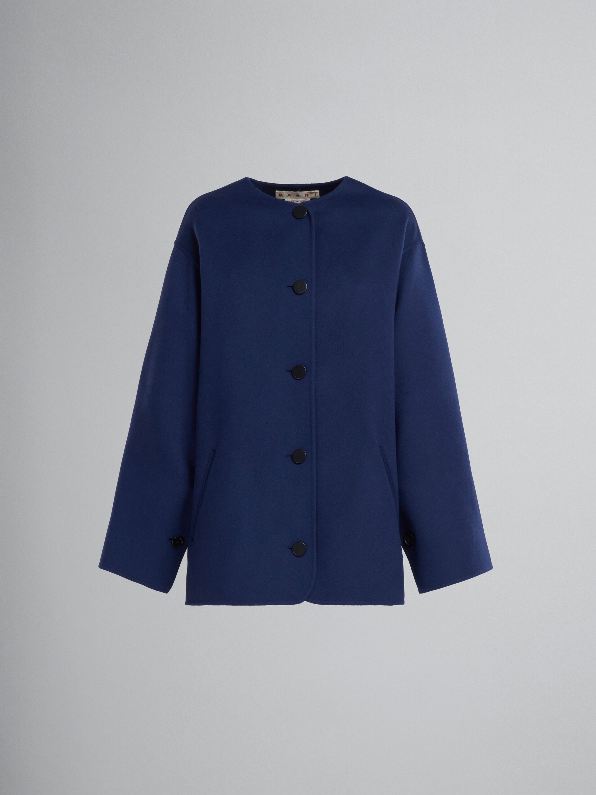 BLUE WOOL PEACOAT - 1