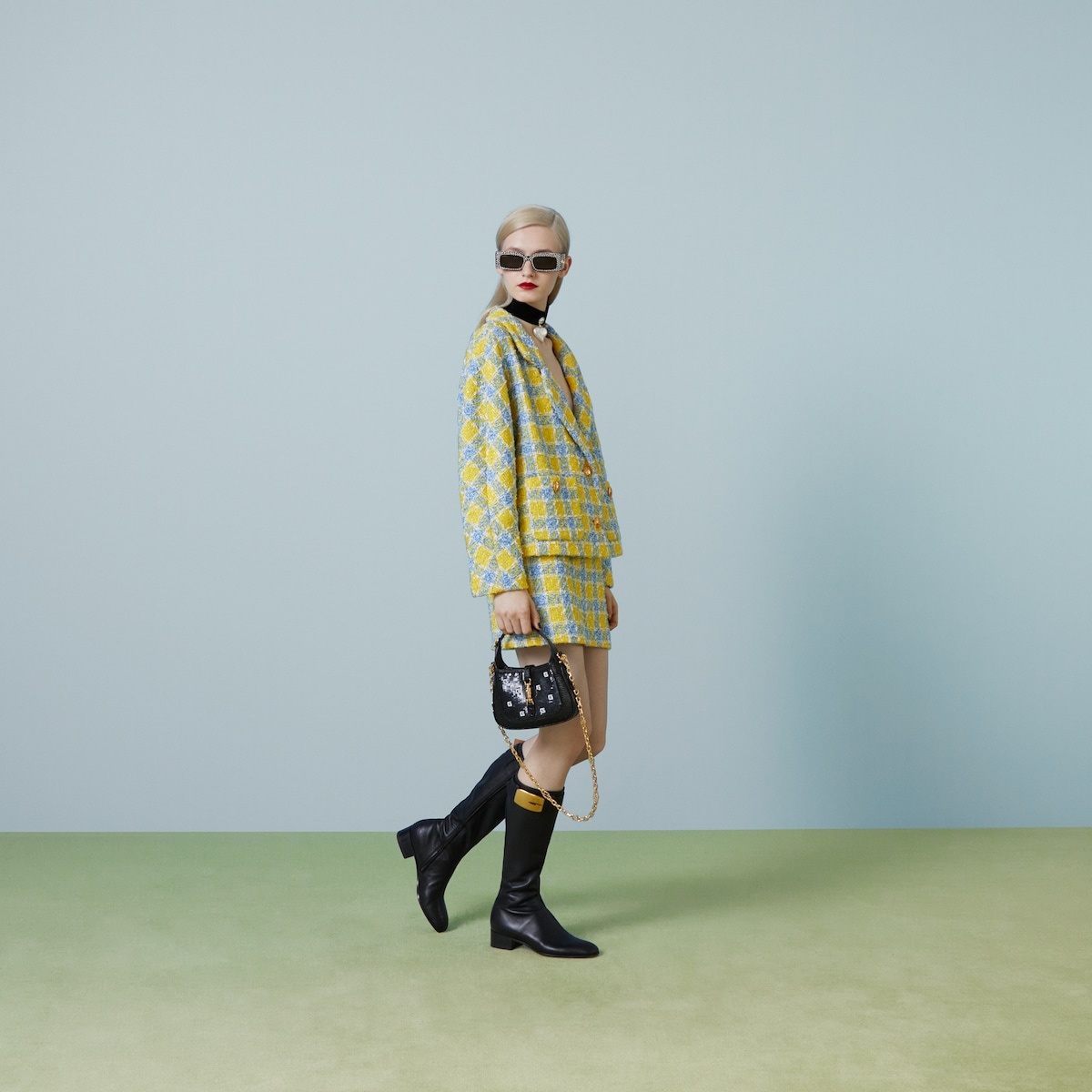 Check lamé tweed jacket - 2