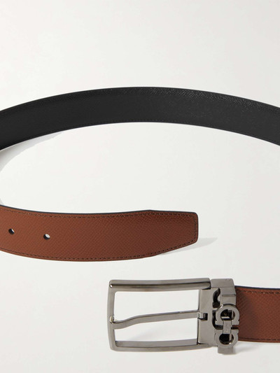FERRAGAMO 3.5cm Reversible Debossed Leather Belt outlook