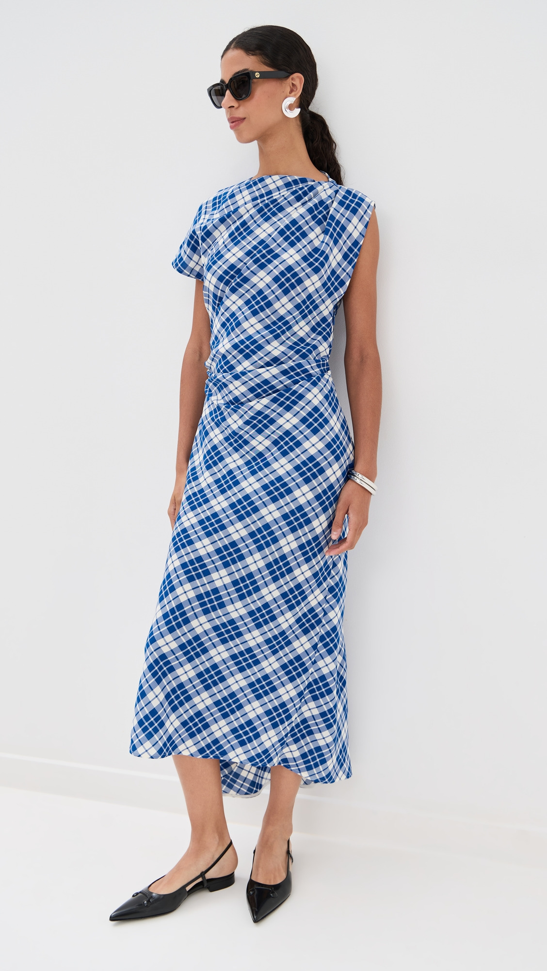 Hallie Dress In Crinkled Plaid - 4