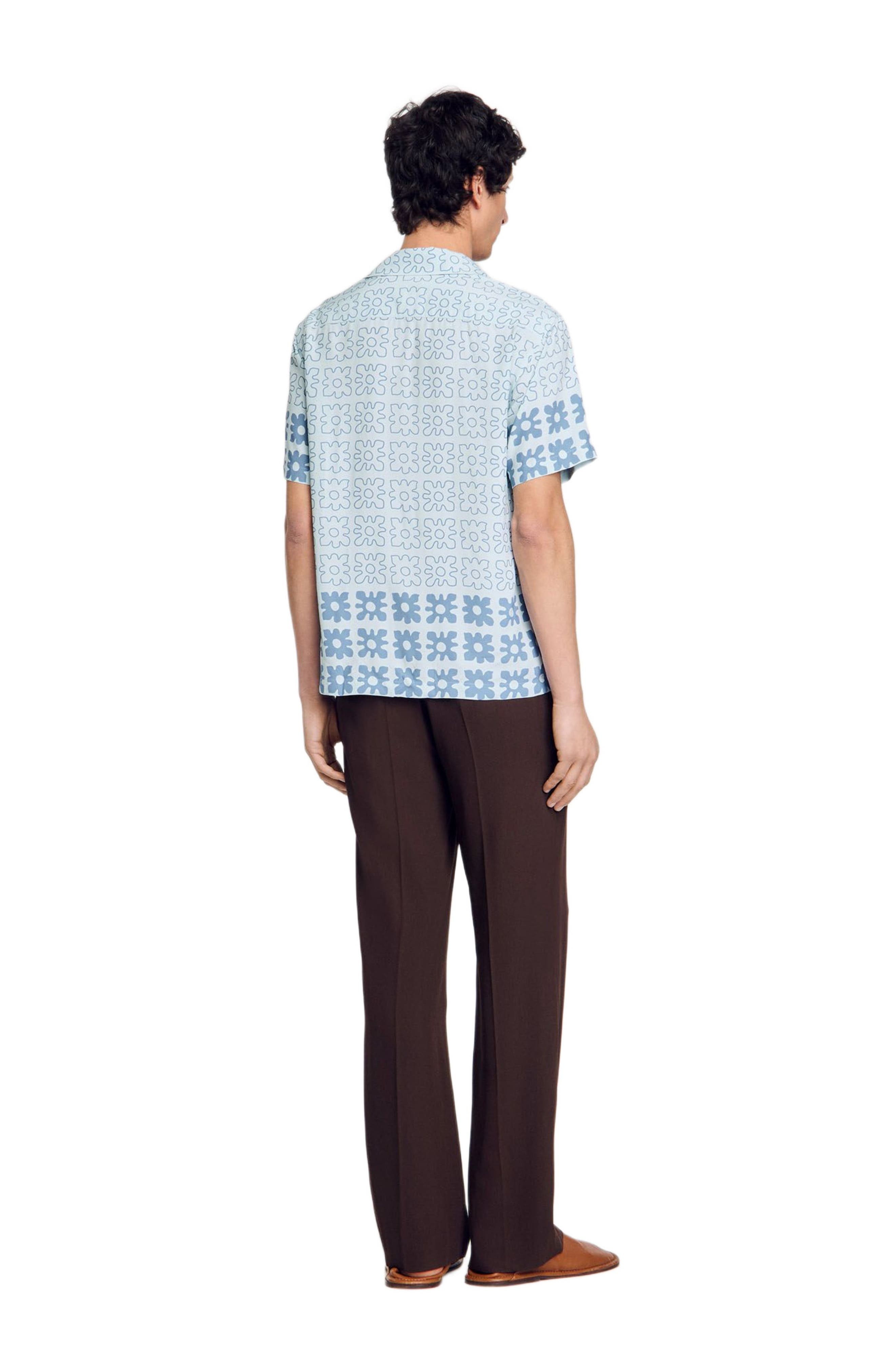 SANDRO Floral motif shirt in Blue Sky at Nordstrom - 2