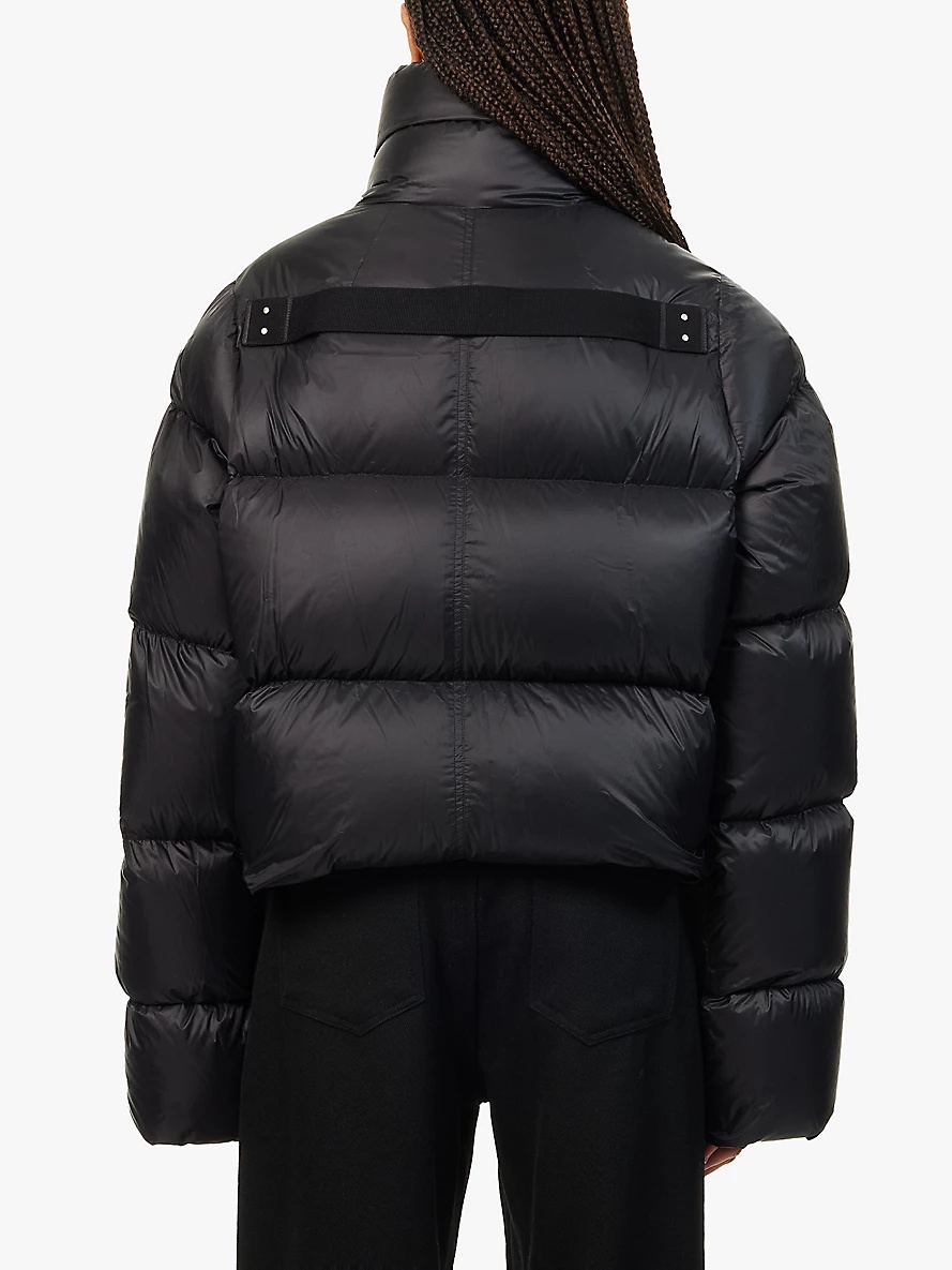 Funnel-neck quilted shell-down jacket - 4