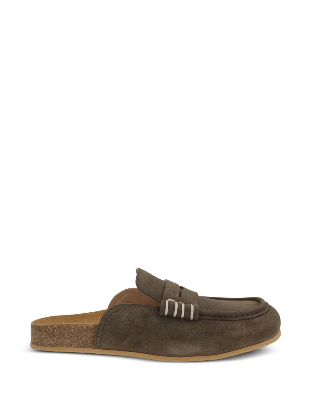 stitch-detail suede mules - 1