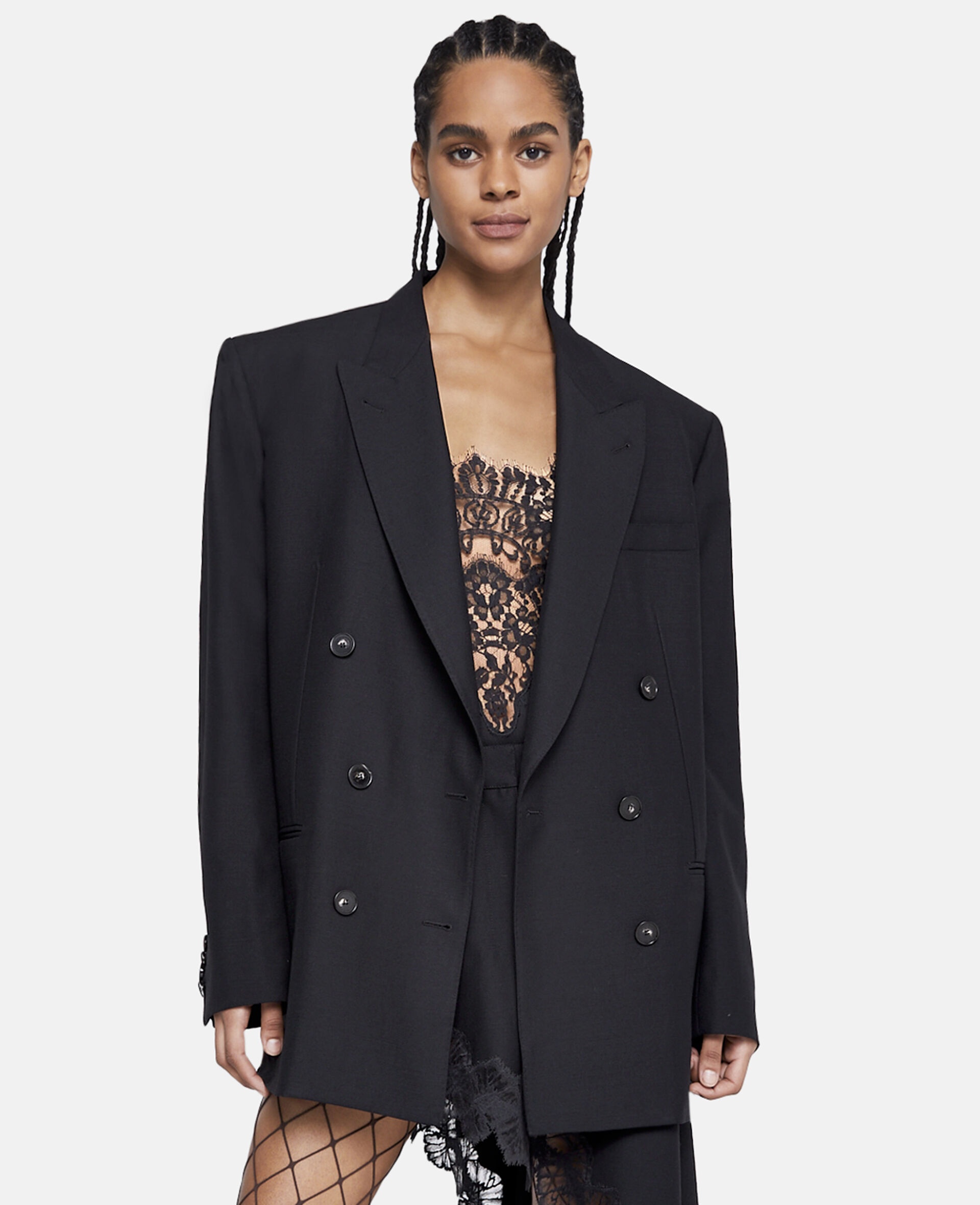 Oversized Double-Breasted Blazer - 4